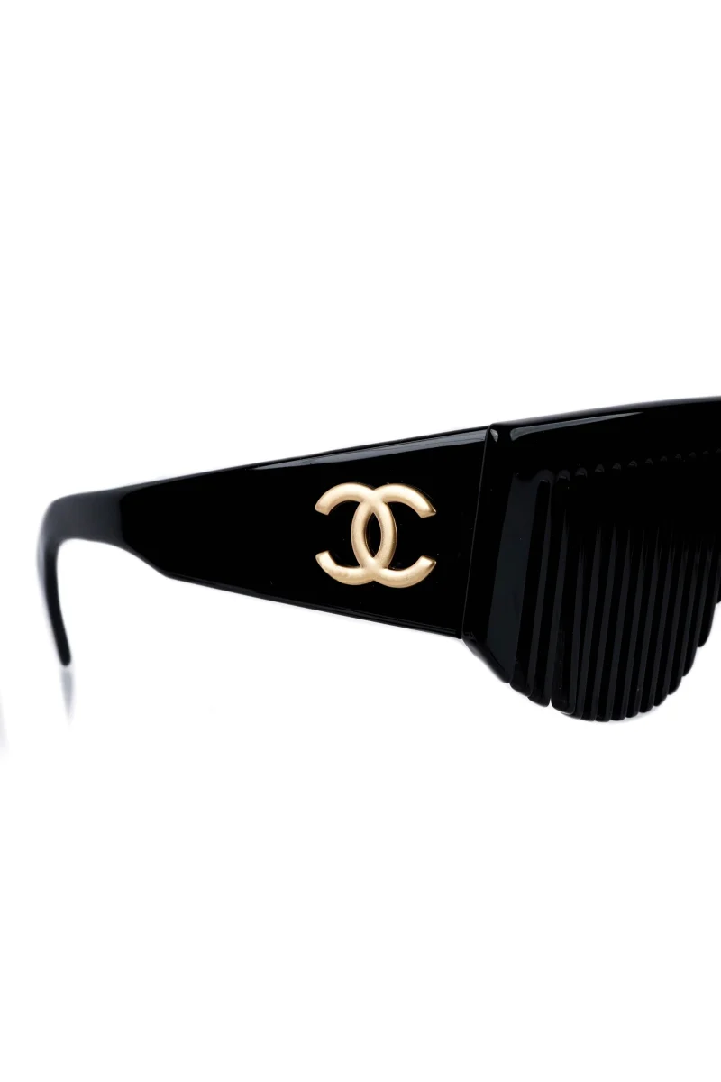 CHANEL 1990-2000s Hair Comb oversize-frame sunglasses - Image 4