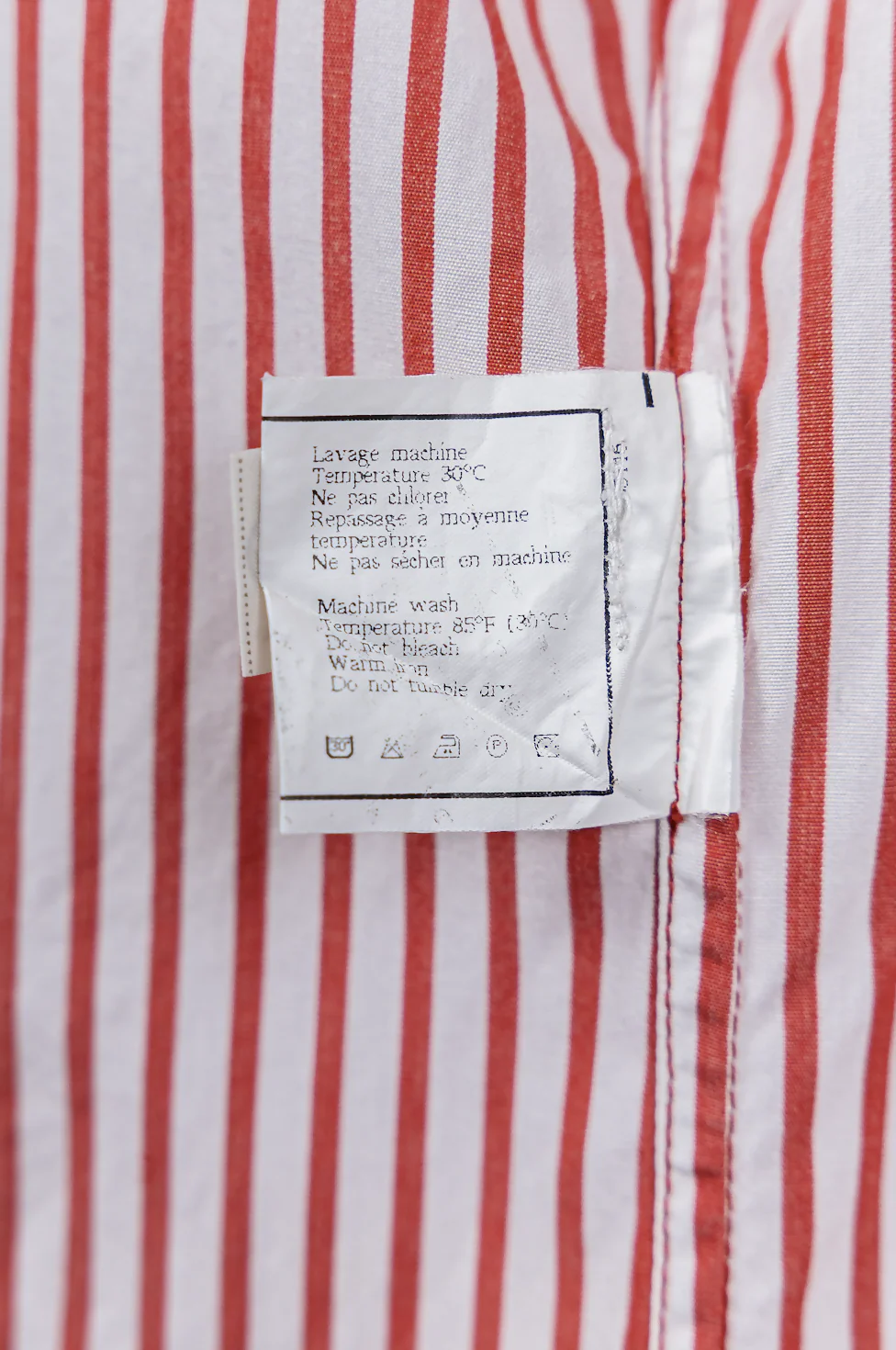 Chanel 1990s Vintage Red Striped Embroidered Logo Button-Down Shirt - Image 10