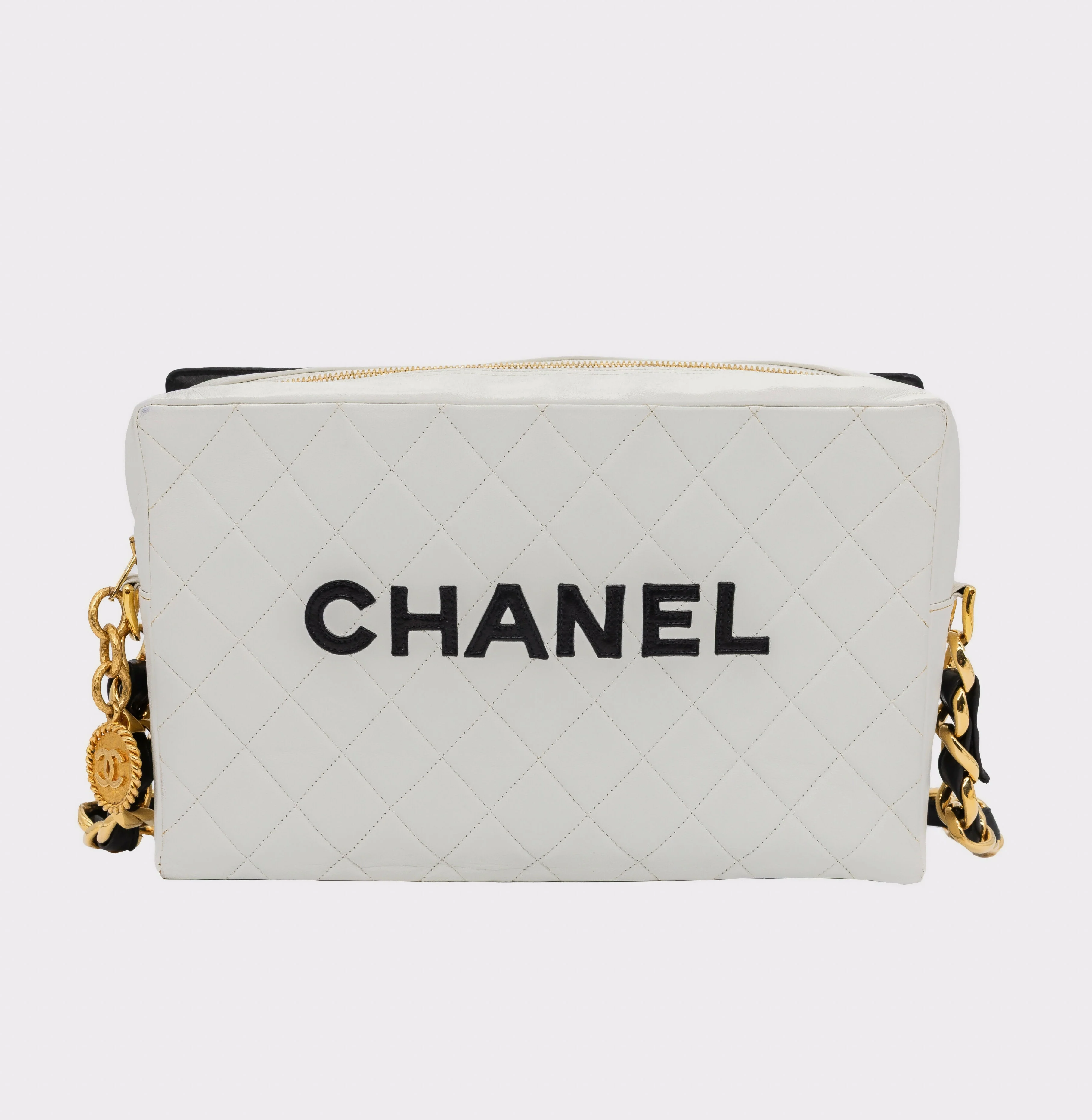 Chanel 1991 Vintage Black & White Shoulder Bag