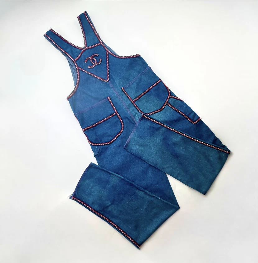 Chanel 1993 Fall/Winter Vintage Braided Logo Overalls