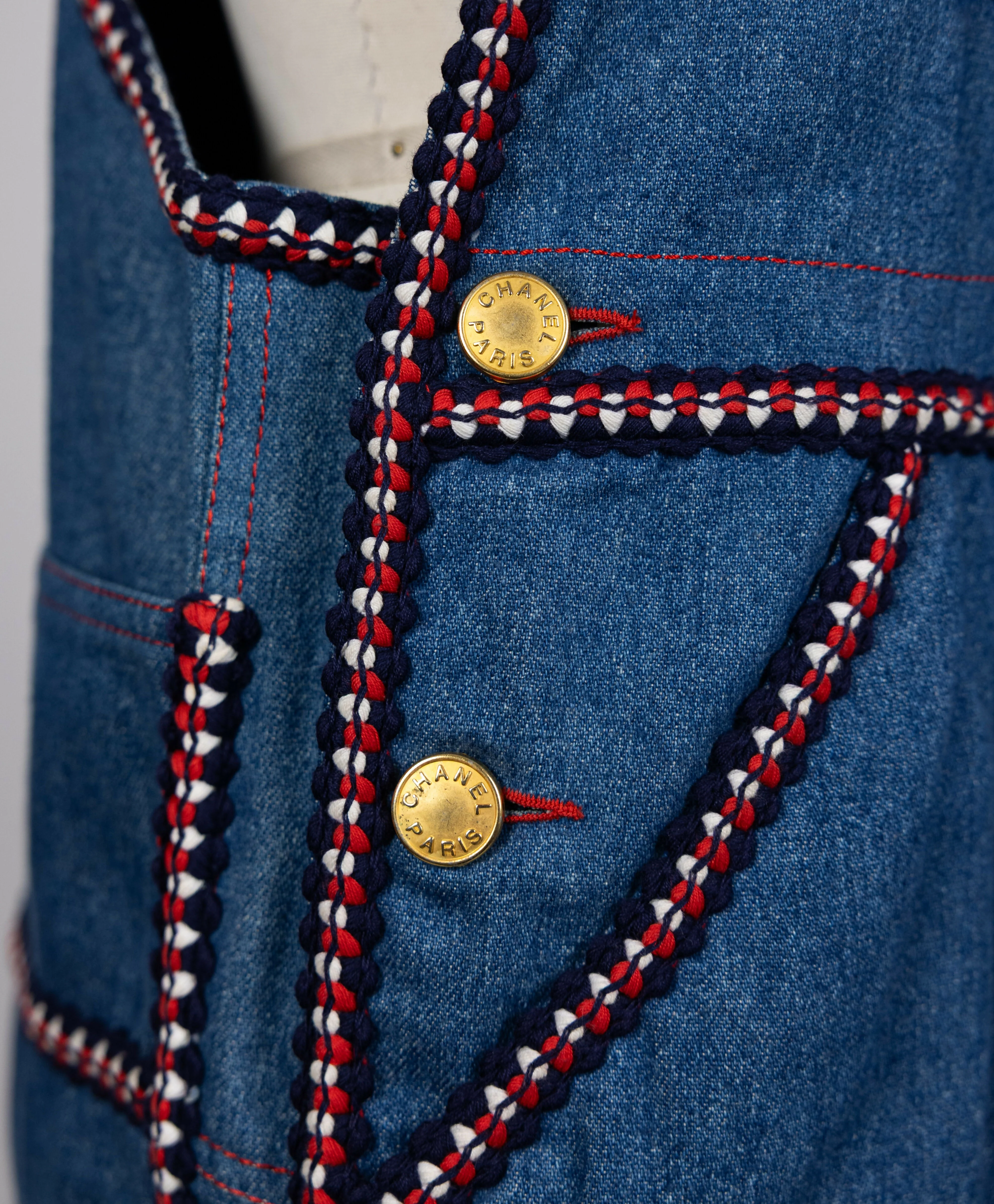 Chanel 1993 Fall/Winter Vintage Braided Logo Overalls - Image 10