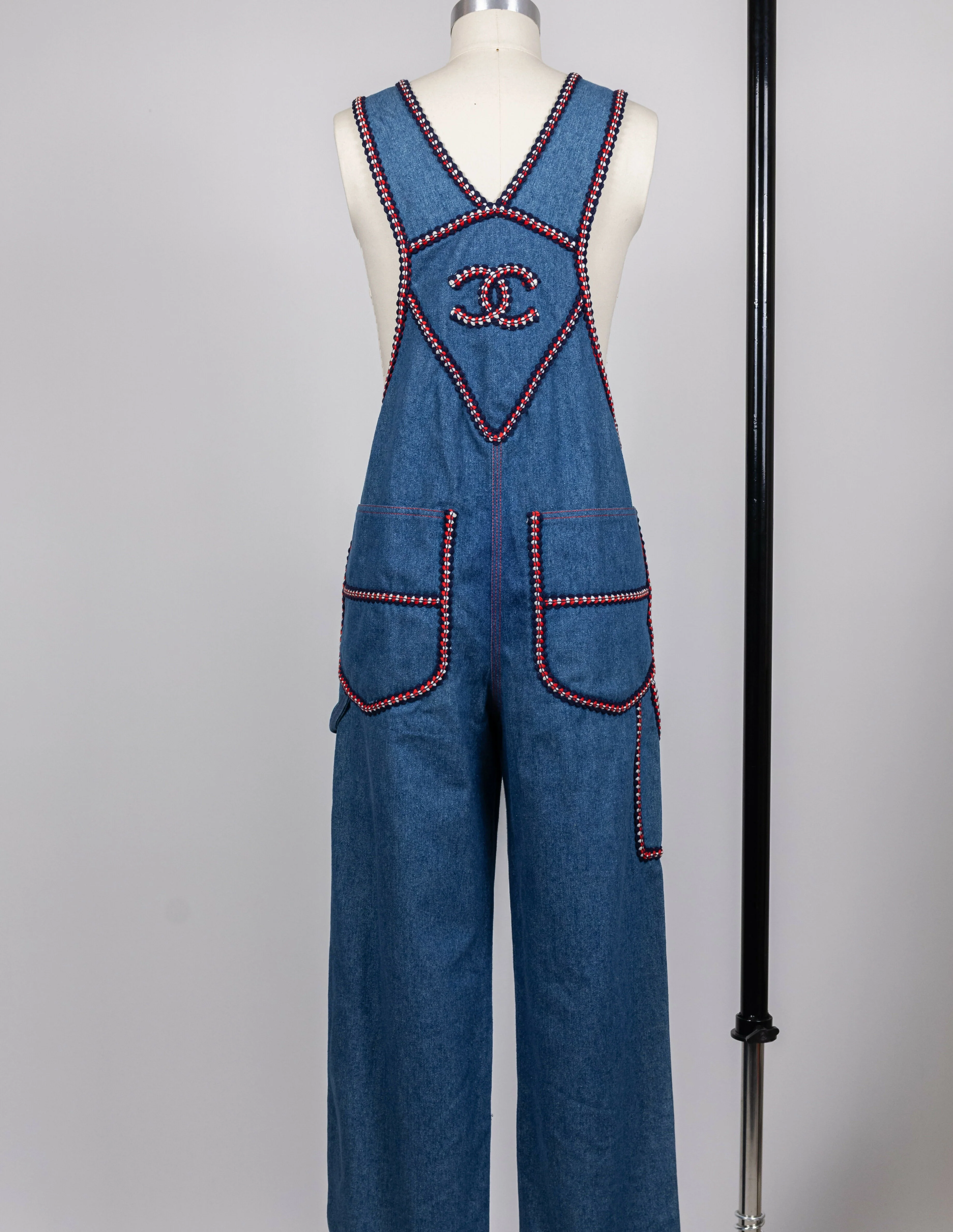 Chanel 1993 Fall/Winter Vintage Braided Logo Overalls - Image 2