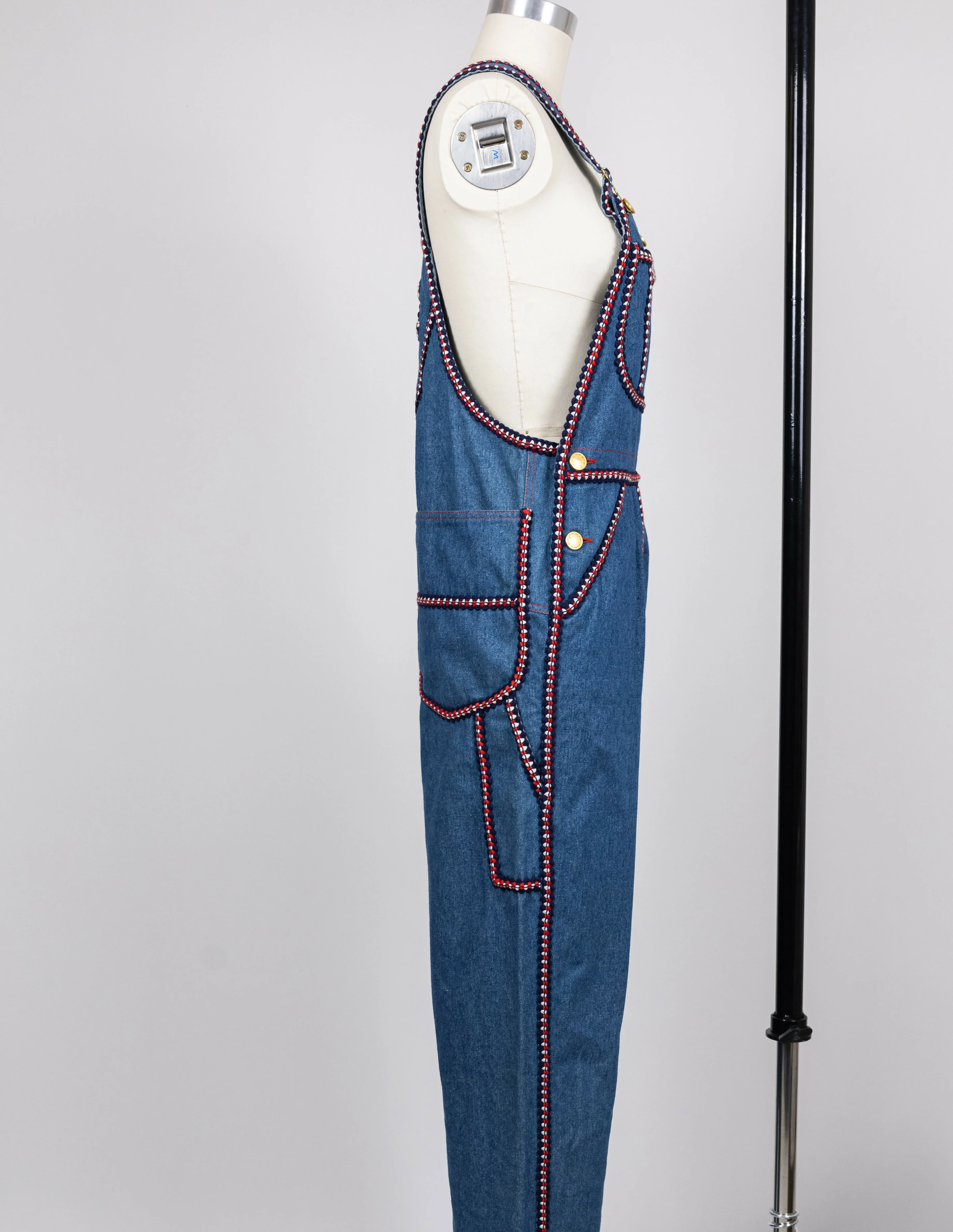 Chanel 1993 Fall/Winter Vintage Braided Logo Overalls - Image 4