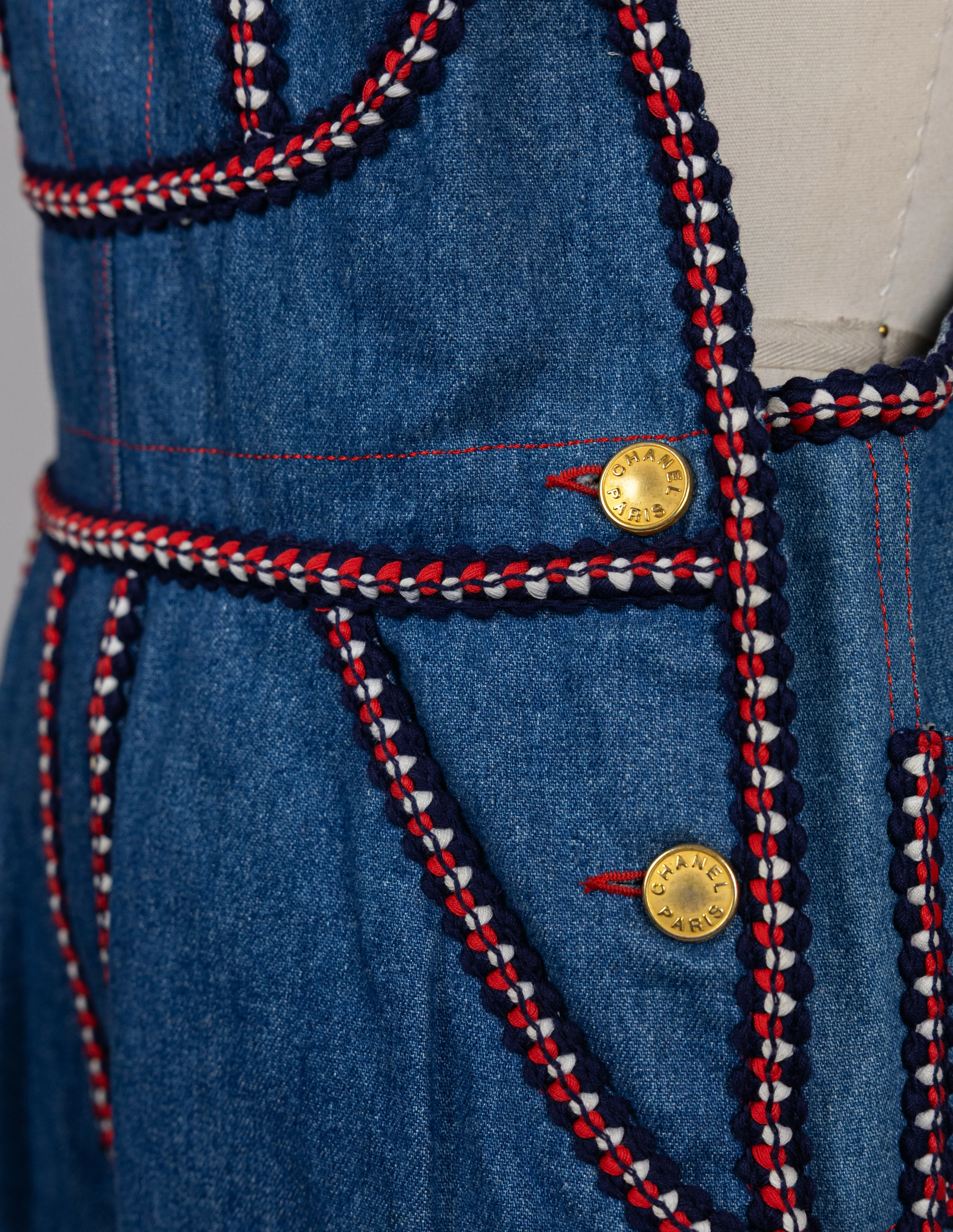 Chanel 1993 Fall/Winter Vintage Braided Logo Overalls - Image 8