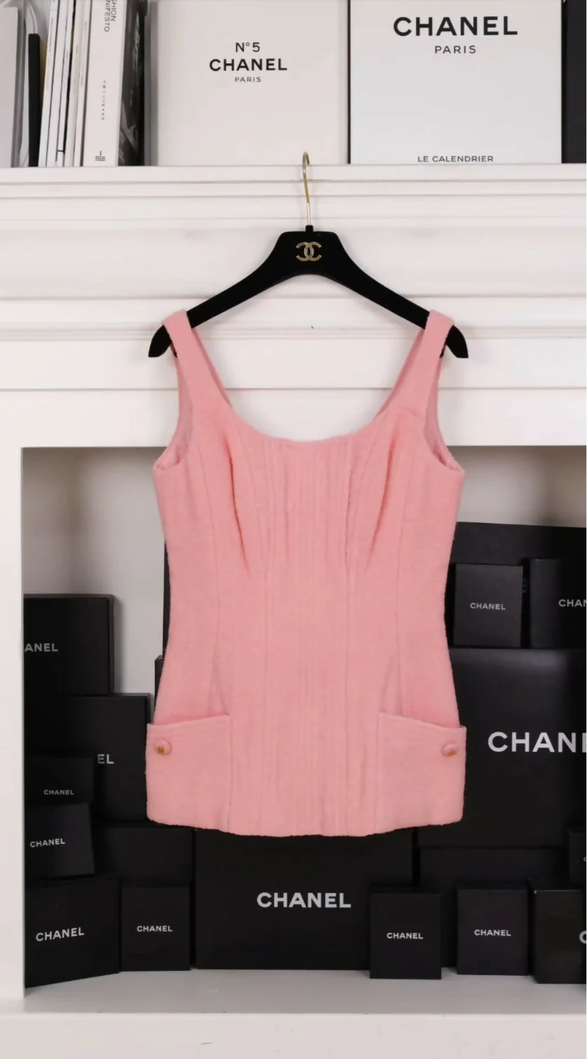 Chanel 1993 pink cropped jacket & top - Image 3