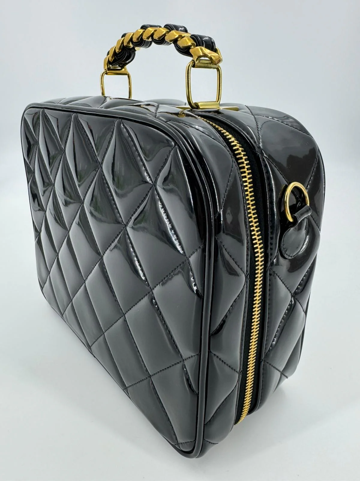 Chanel 1994-96 Black Patent Leather Large Vanity Case - Image 32