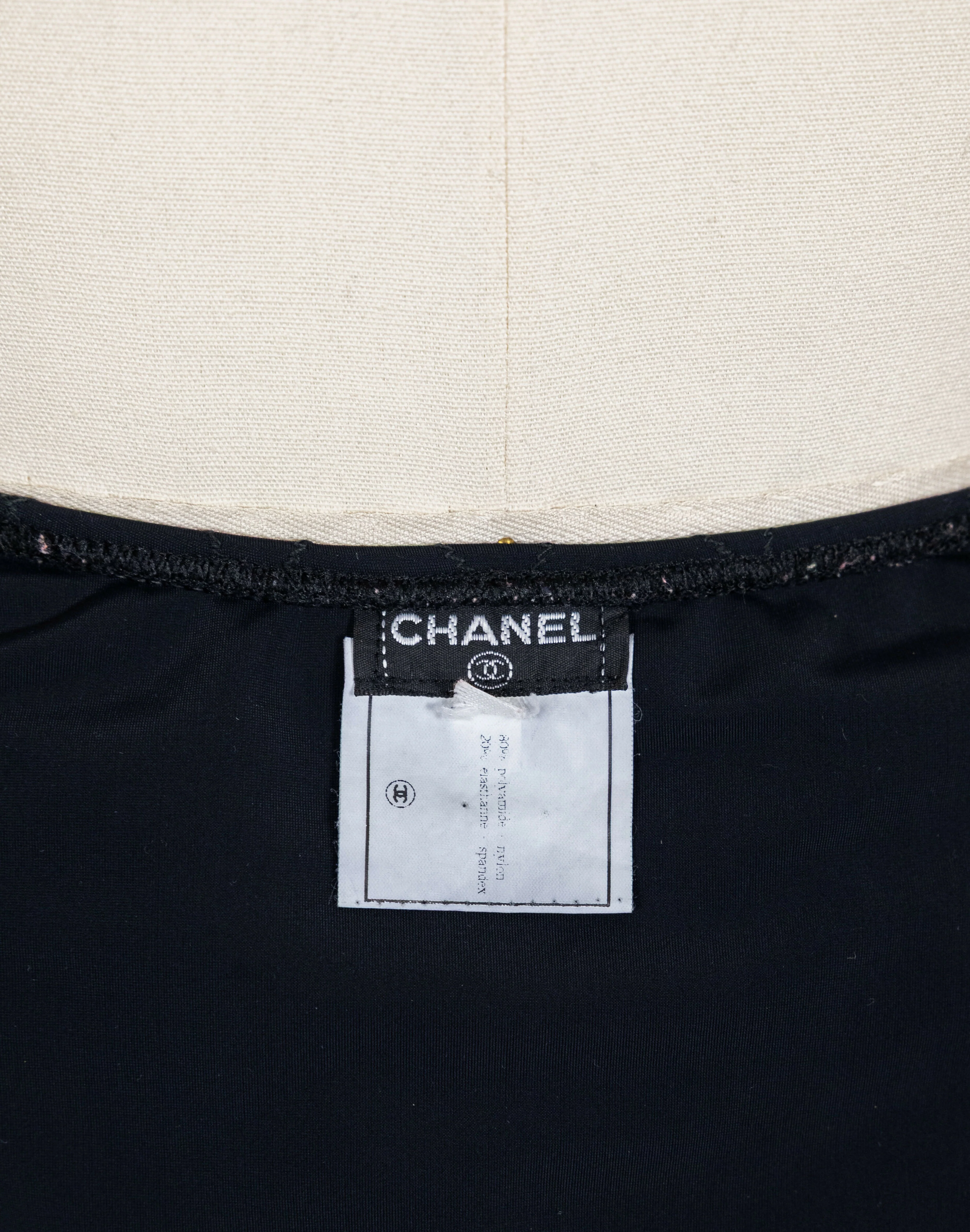 Chanel 1994 Cruise Vintage Black Logo Quilted Bikini - Image 10