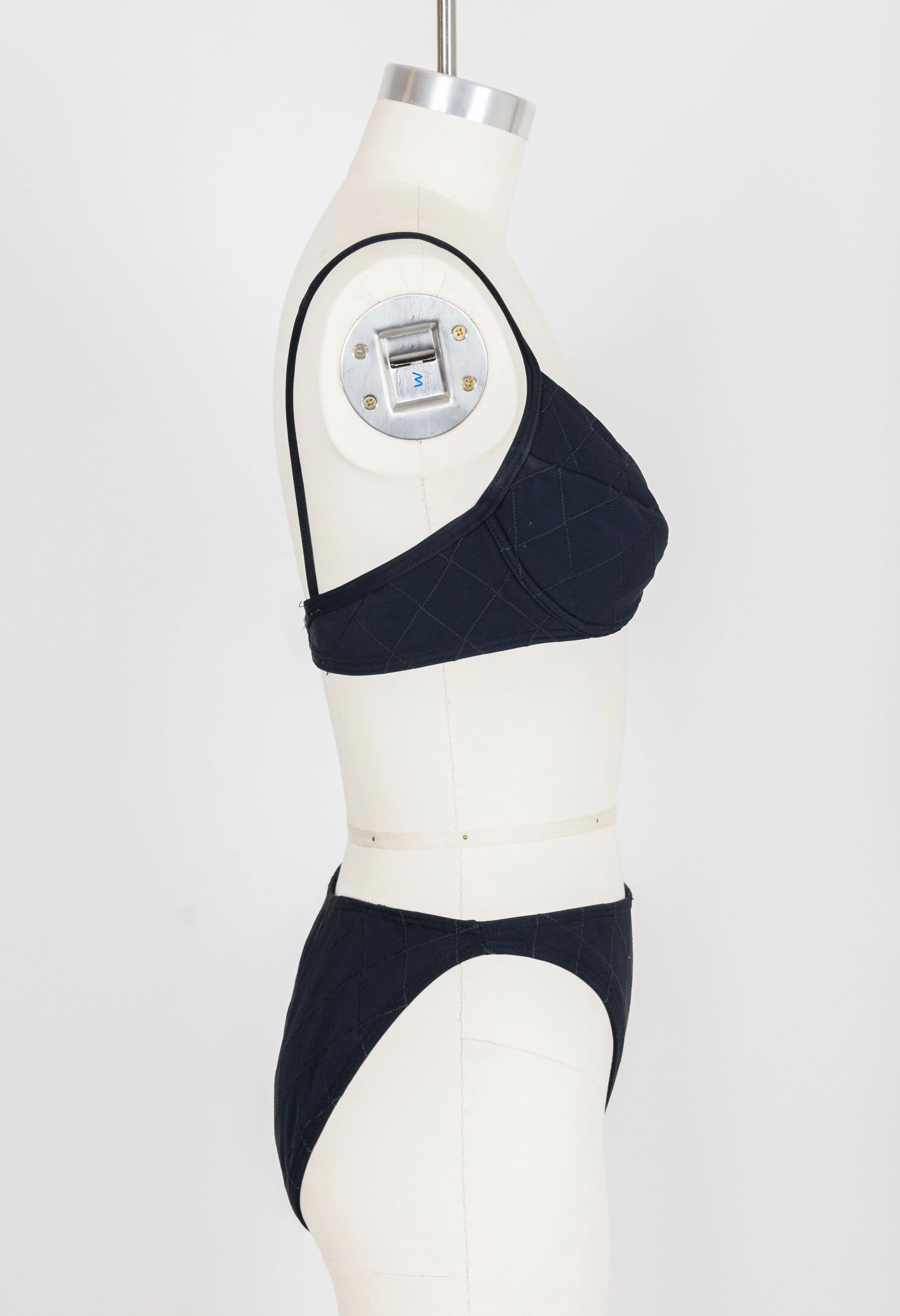 Chanel 1994 Cruise Vintage Black Logo Quilted Bikini - Image 2