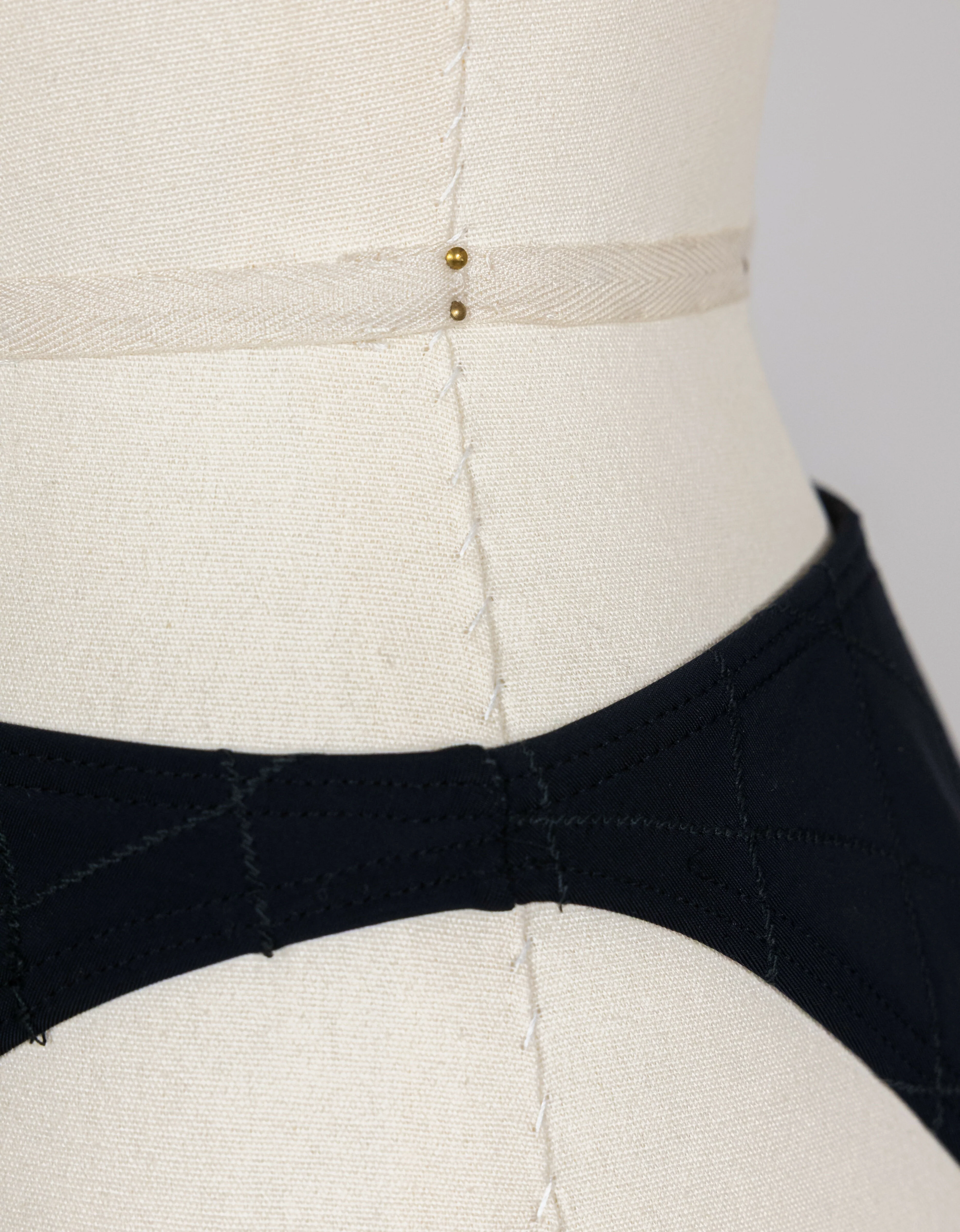 Chanel 1994 Cruise Vintage Black Logo Quilted Bikini - Image 9
