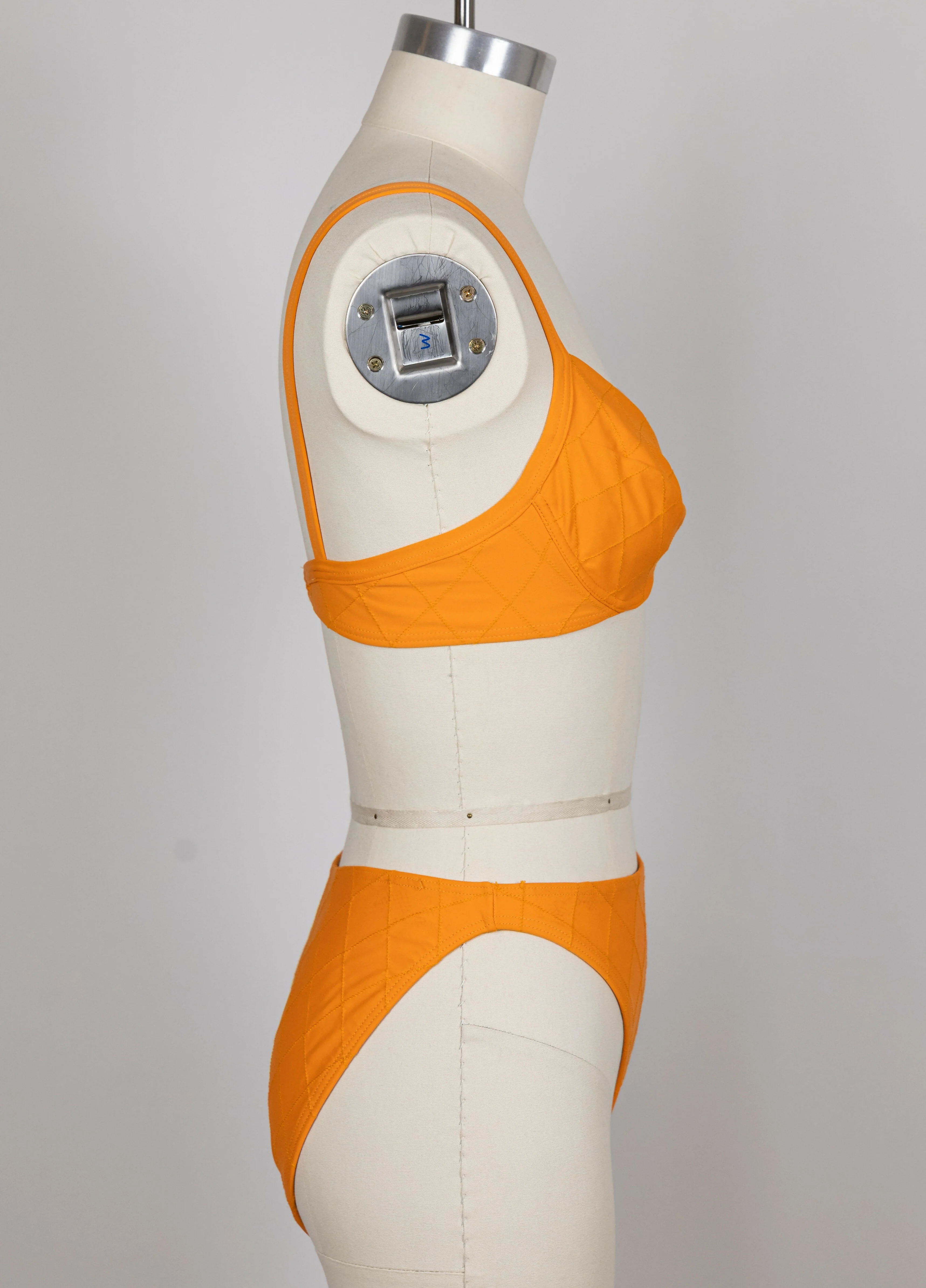 Chanel 1994 Cruise Vintage Orange Logo Quilted Bikini - Image 3