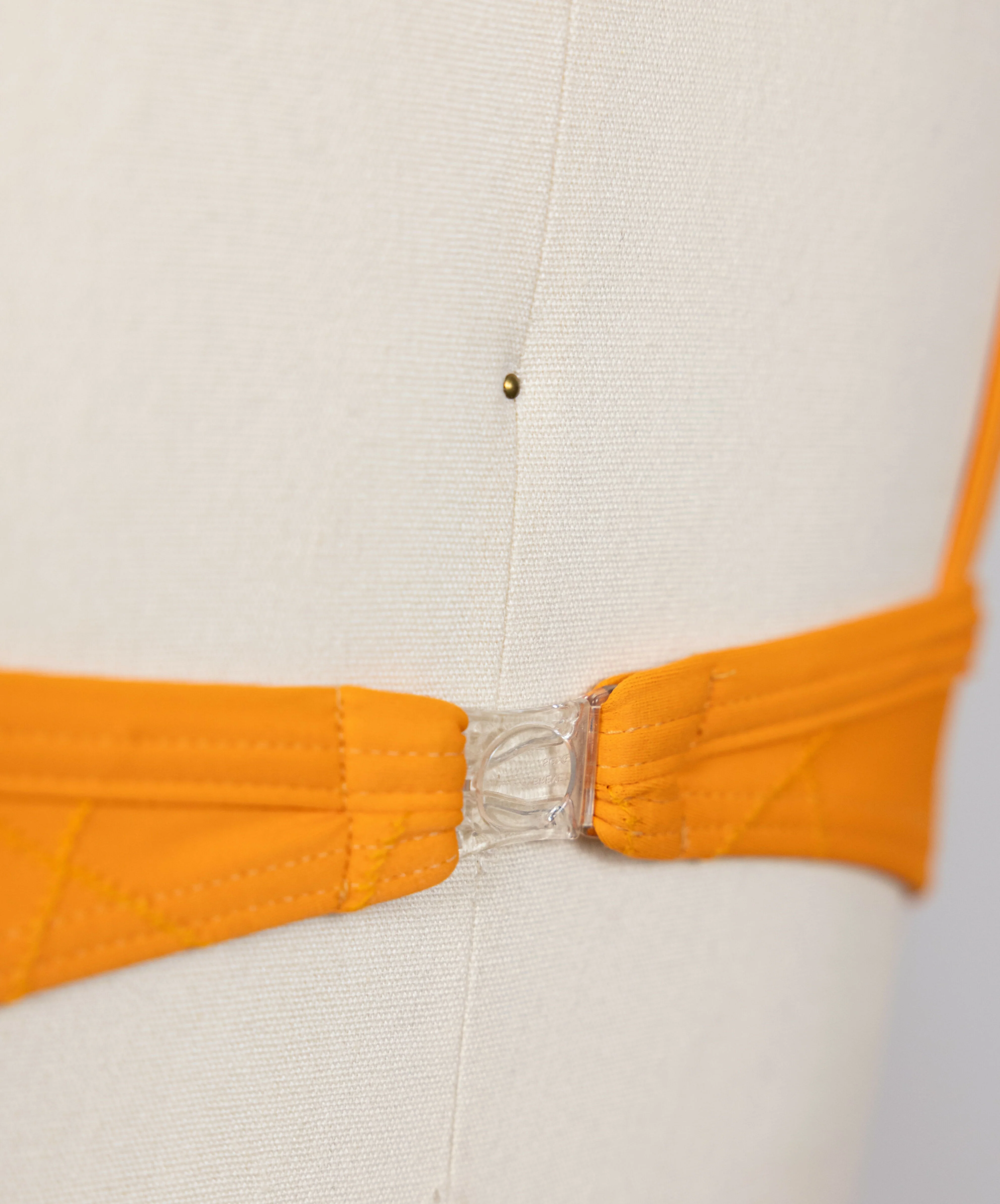 Chanel 1994 Cruise Vintage Orange Logo Quilted Bikini - Image 7