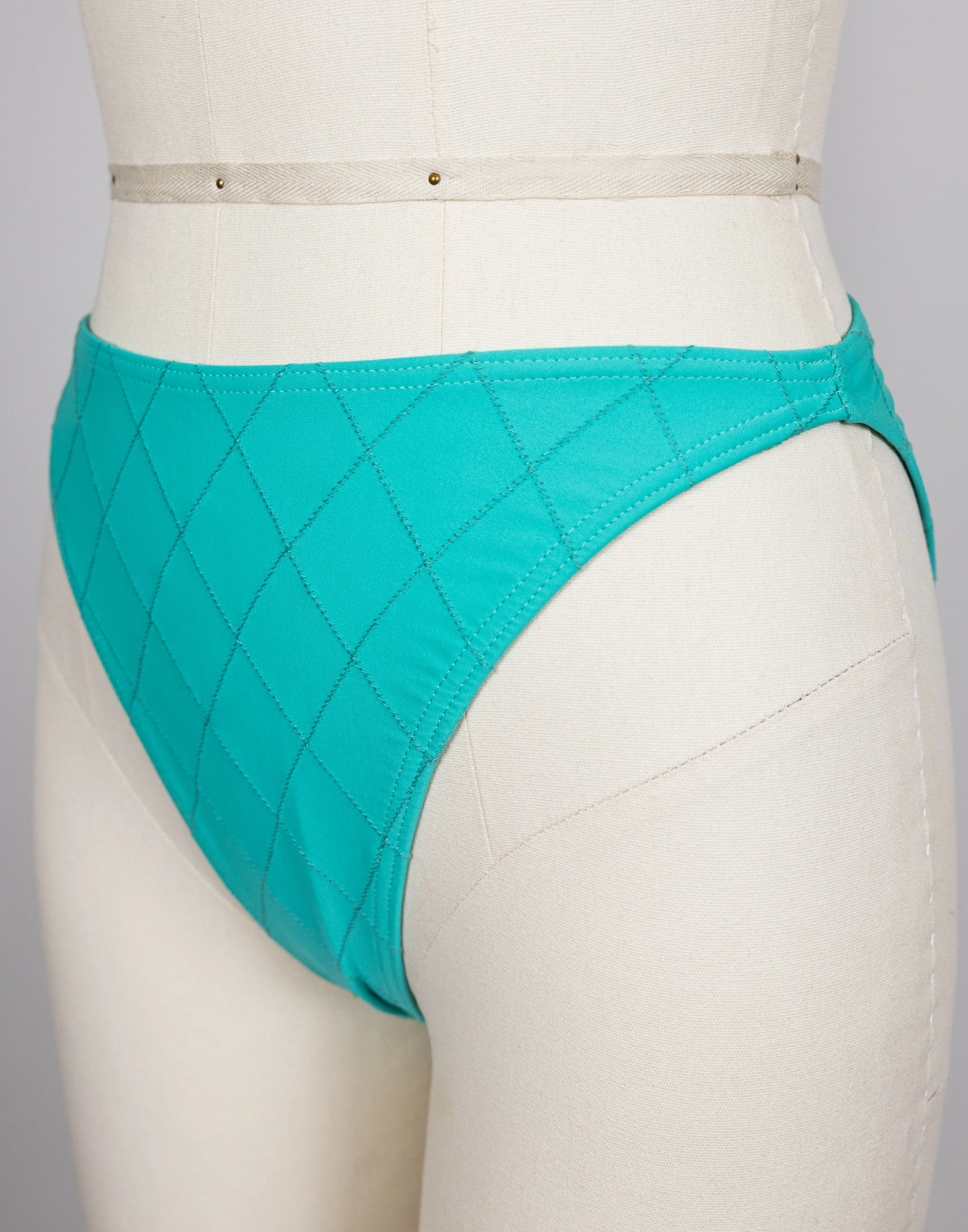 Chanel 1994 Cruise Vintage Teal Logo Quilted Bikini - Image 11