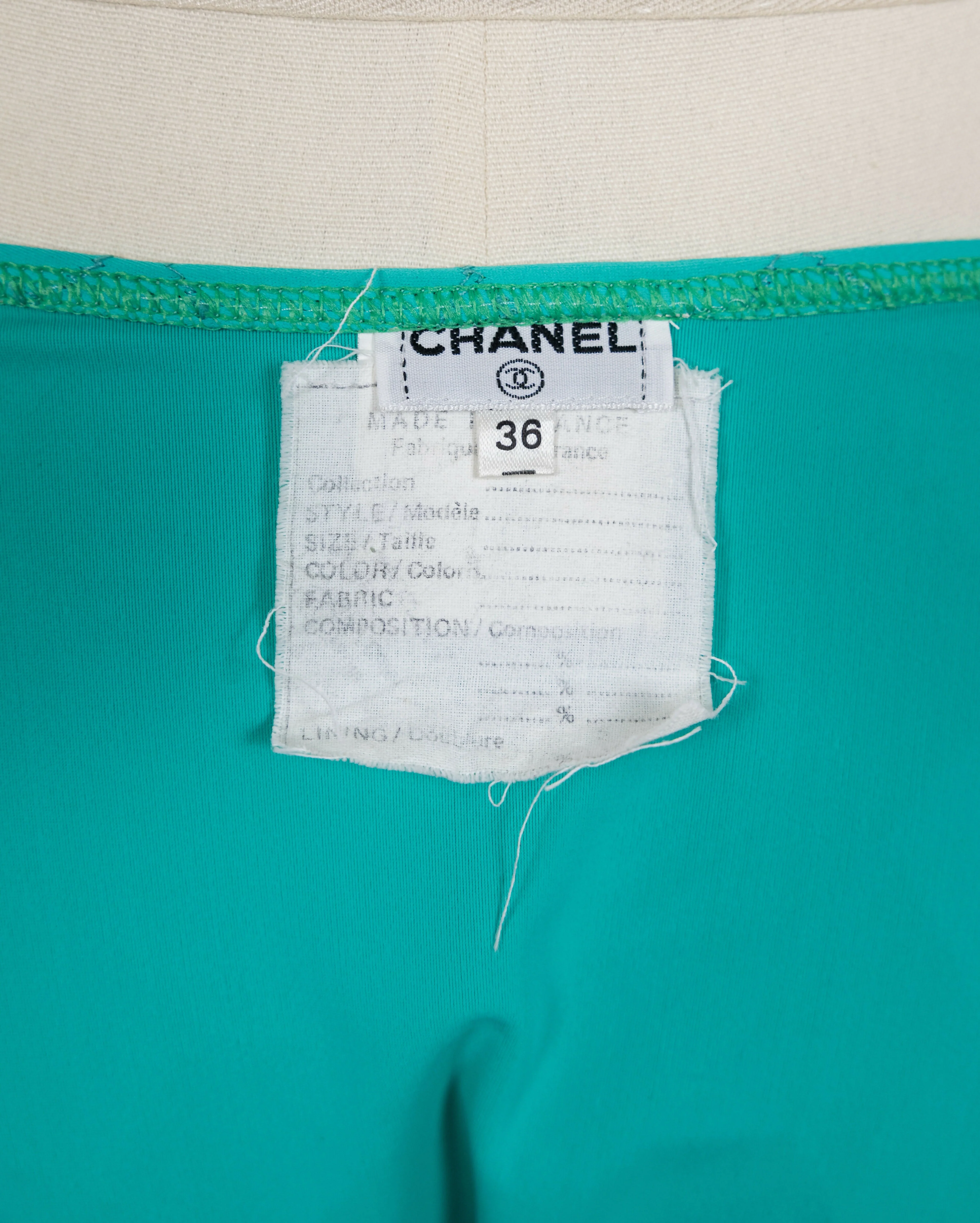 Chanel 1994 Cruise Vintage Teal Logo Quilted Bikini - Image 14