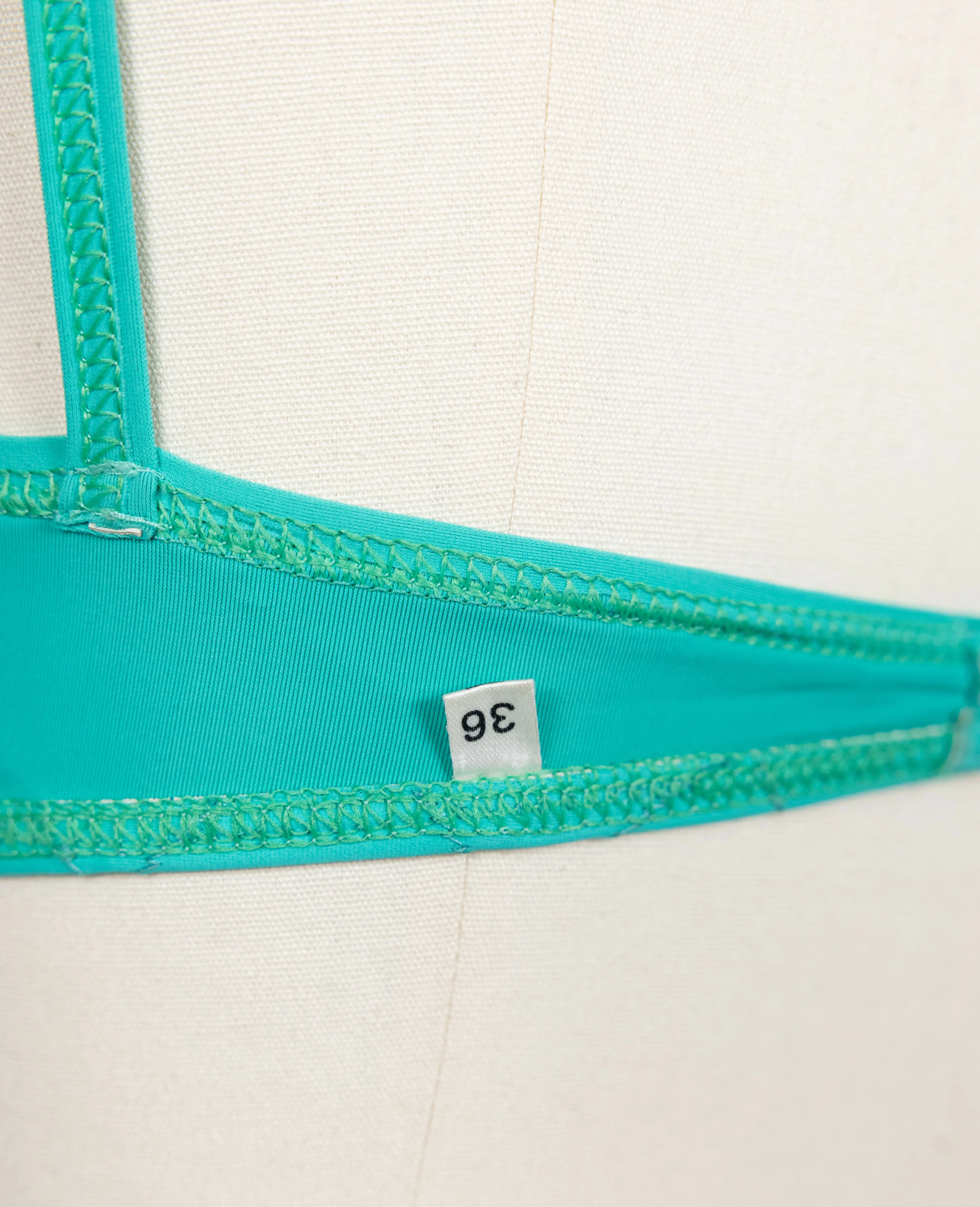 Chanel 1994 Cruise Vintage Teal Logo Quilted Bikini - Image 8