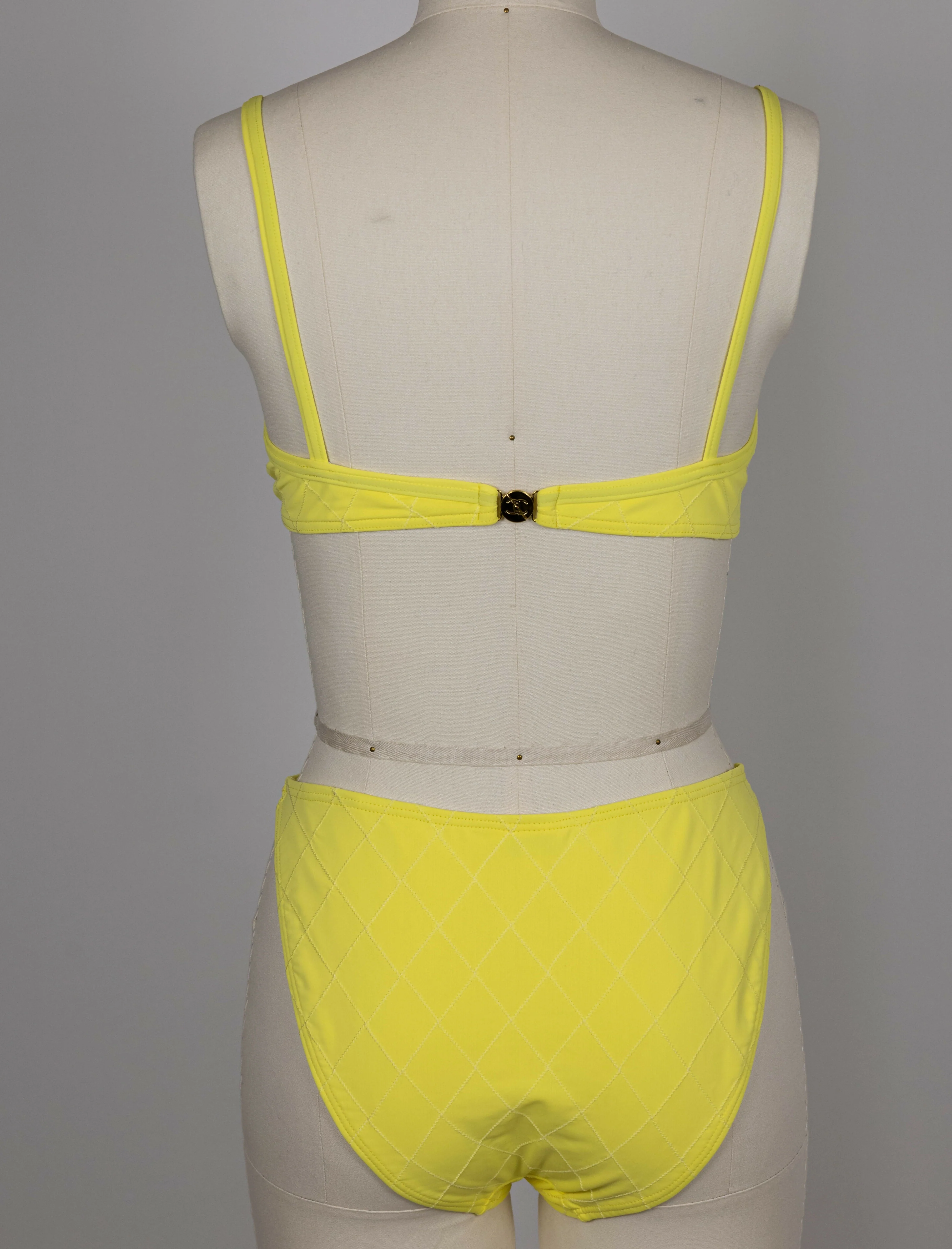 Chanel 1994 Cruise Vintage Yellow Logo Quilted Bikini - Image 2