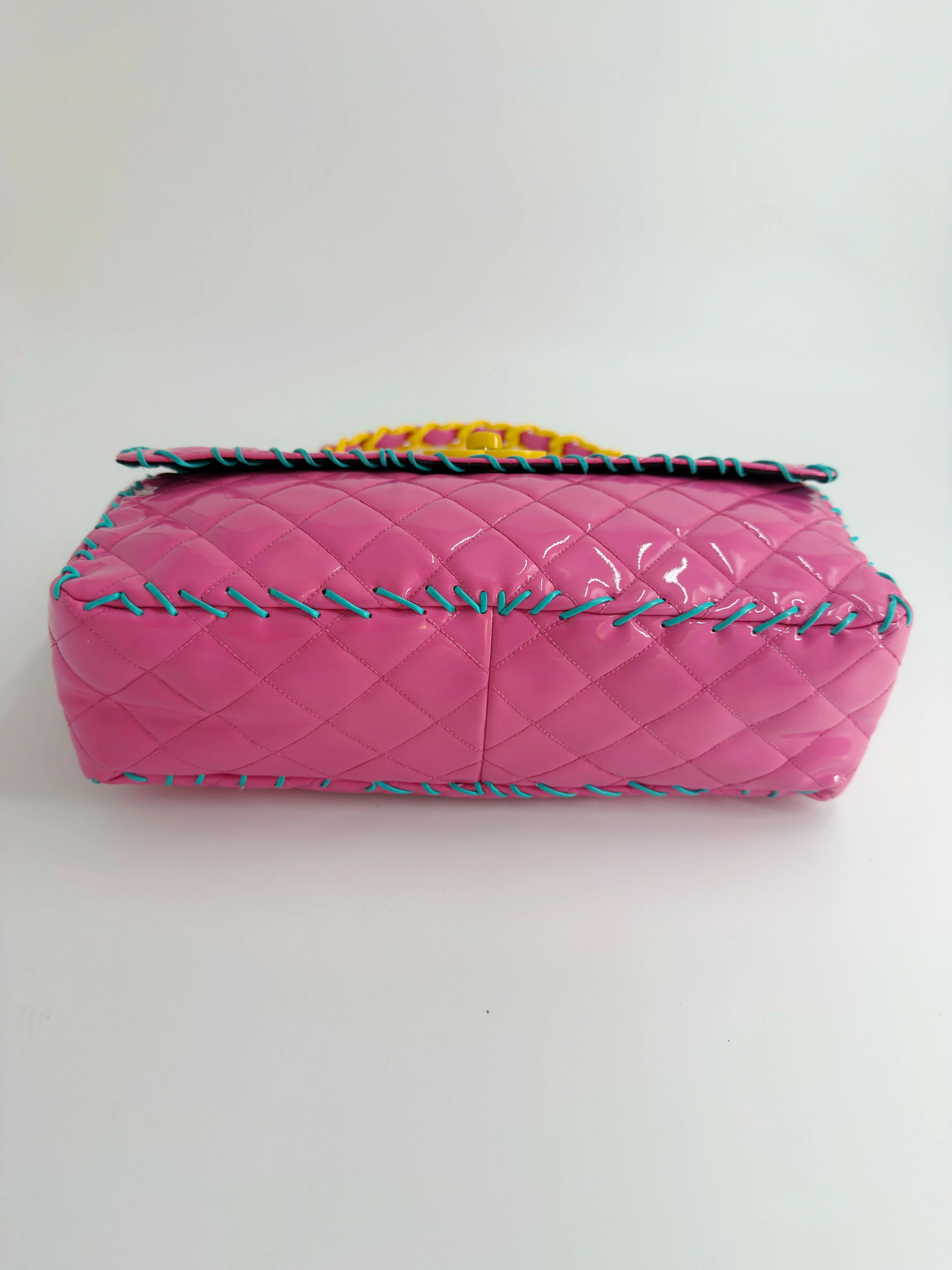 Chanel 1994 Vintage Pink Vinyl Jumbo Flap Bag - Image 6