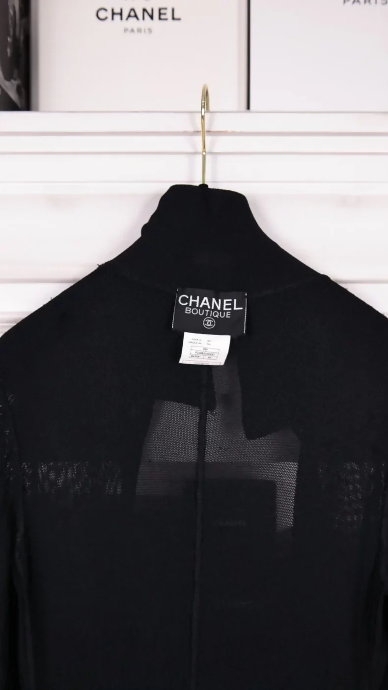 Chanel 1995 Black Cardigan - Image 2