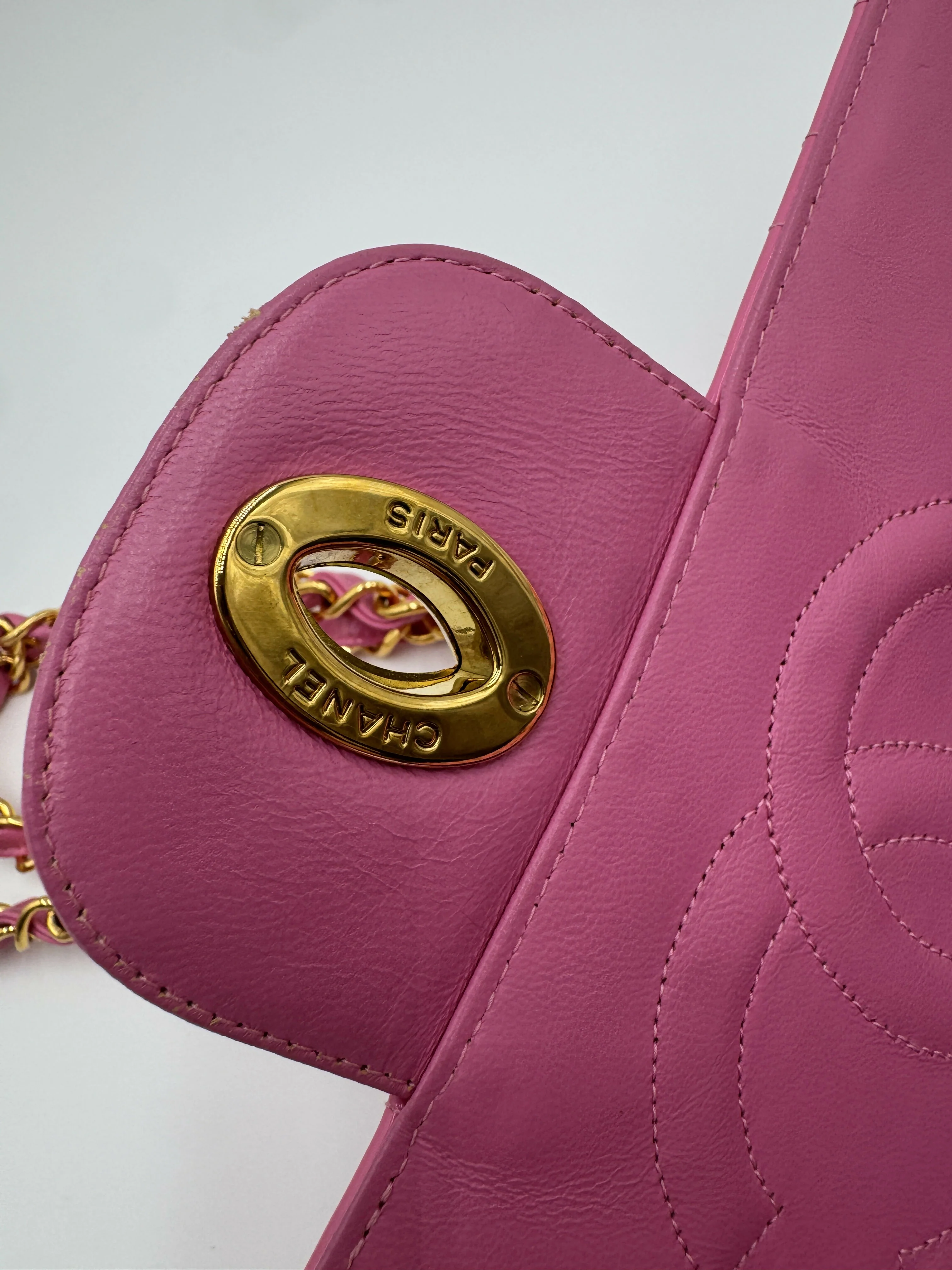 Chanel 1995 Spring/Summer Barbie Collection Pink Rhinestone Maxi Flap Bag - Image 4