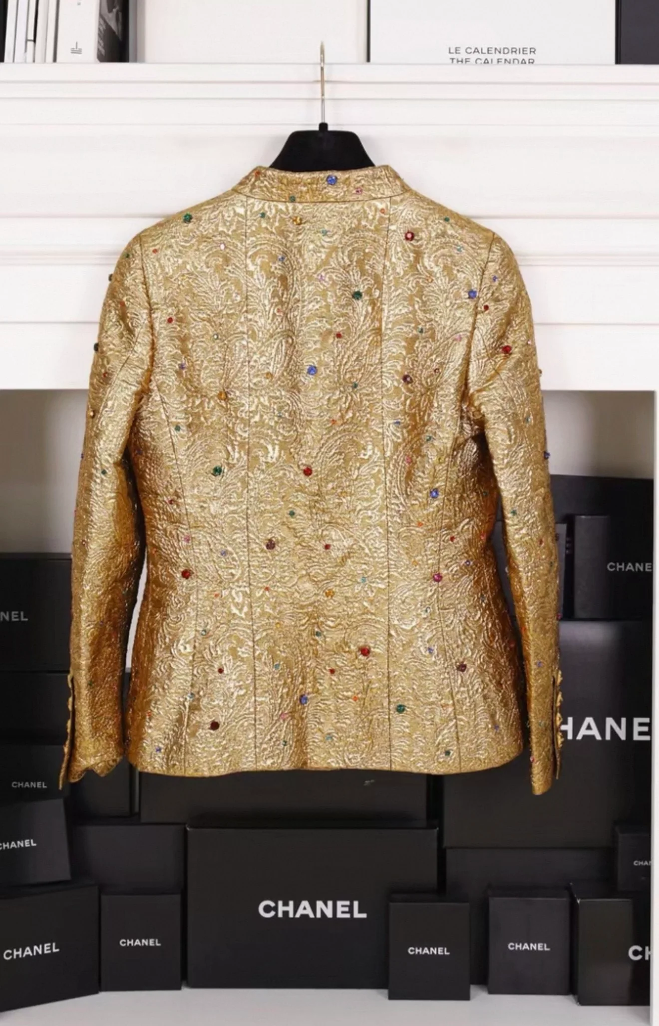 Chanel 1996 Runway gold Jacket with Colorful Gemstone and Glass Buttons - Image 10