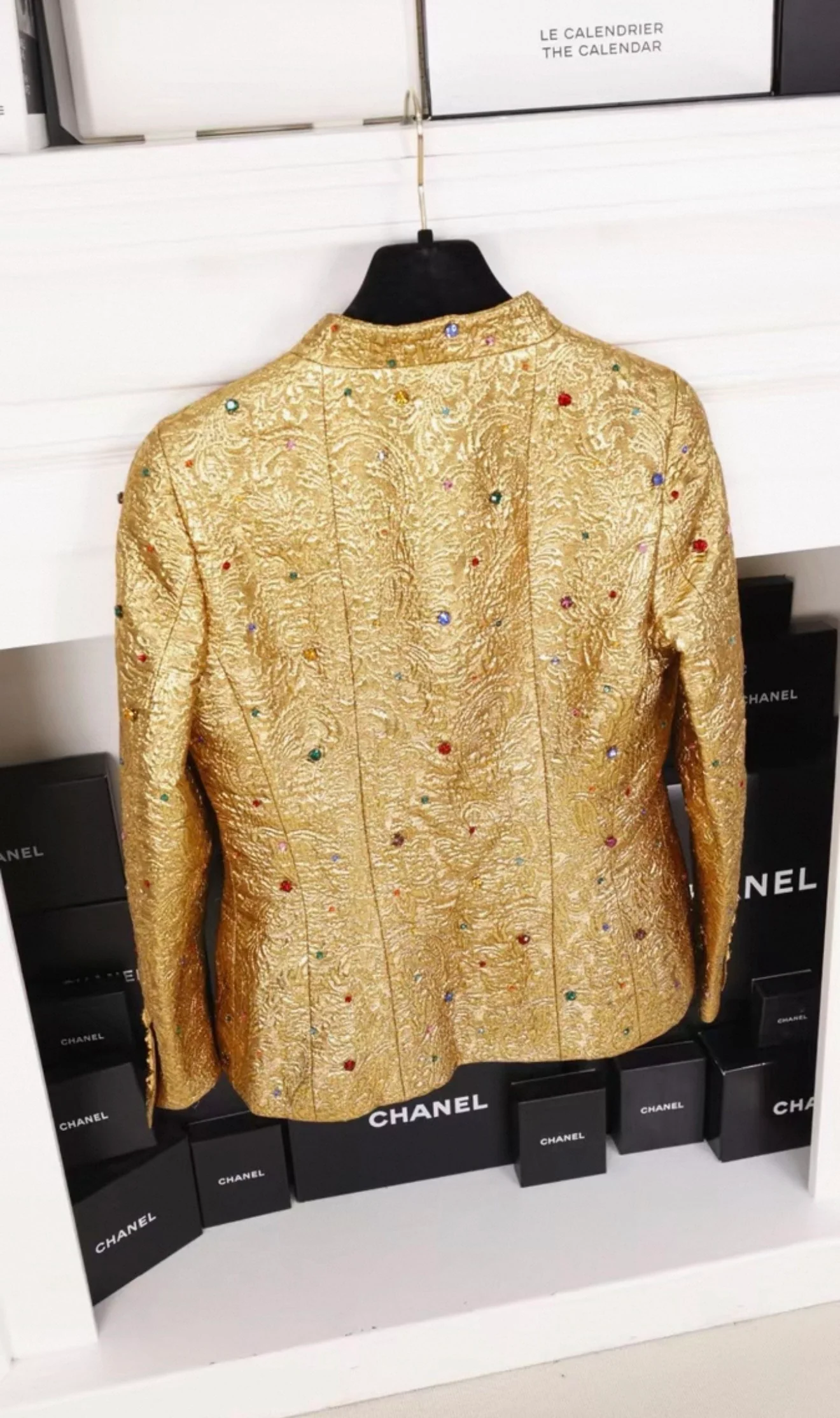 Chanel 1996 Runway gold Jacket with Colorful Gemstone and Glass Buttons - Image 9