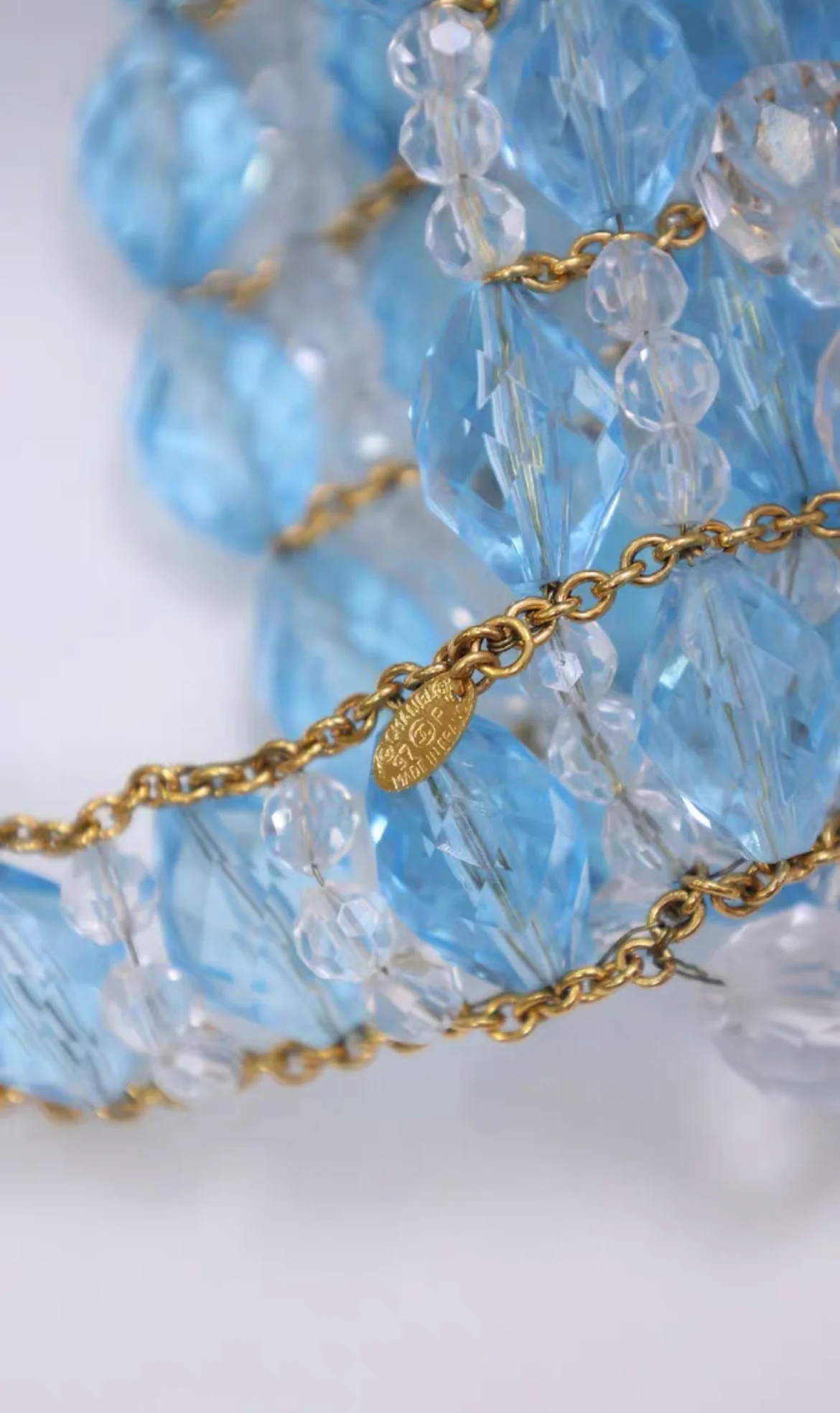Chanel 1997 Runway Vintage Rare Blue Clutch Minaudière Bag - Image 7