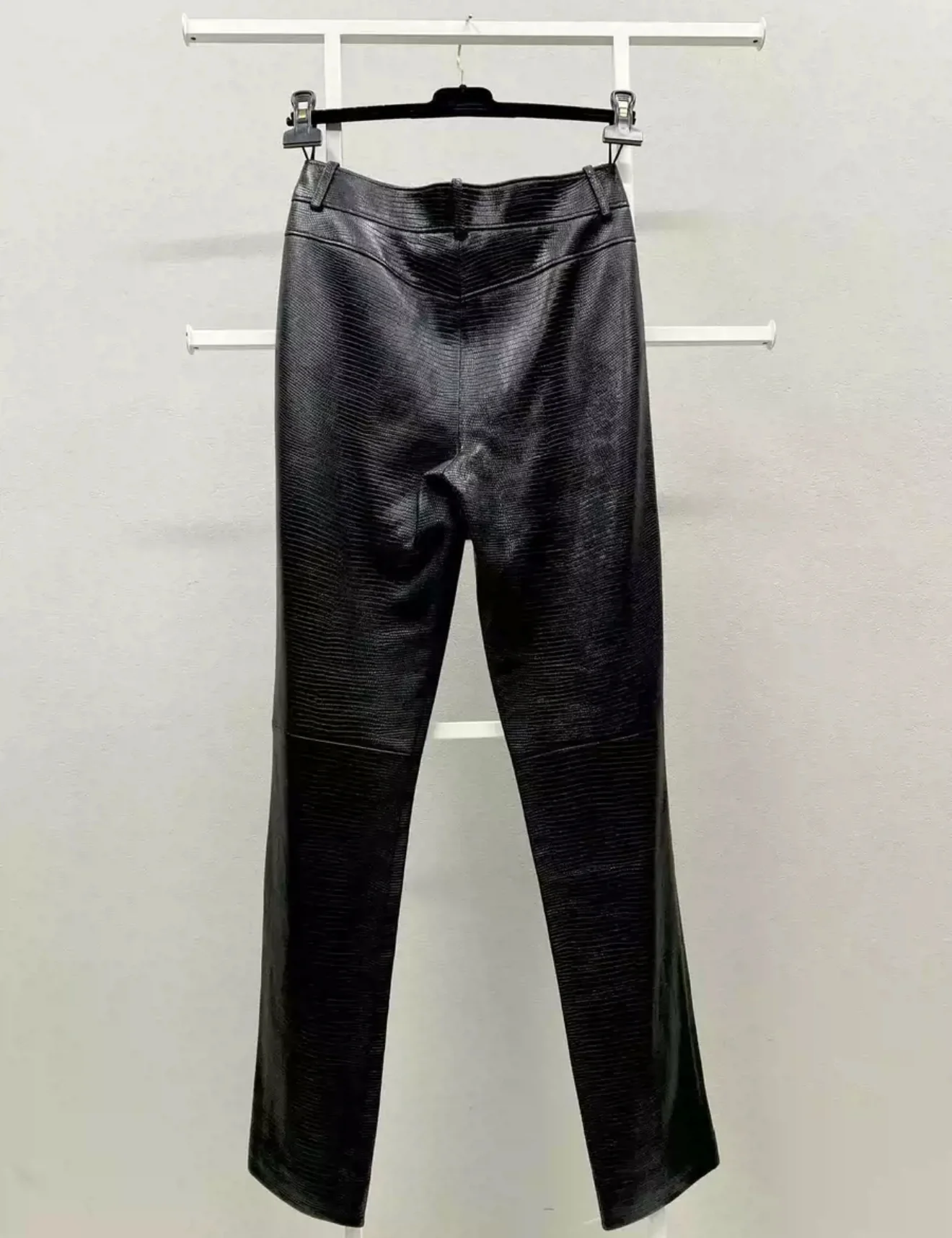 Chanel 19A Black Leather Pants - Image 3