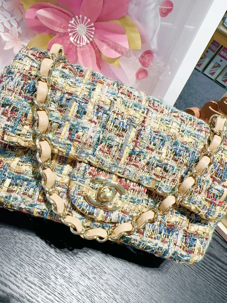 Chanel 19A mixed gold tweed CF mini chain bag - Image 6