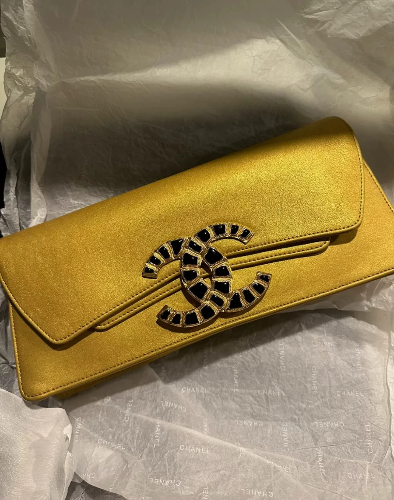 Chanel 19A Egypt Gold Evening Clutch