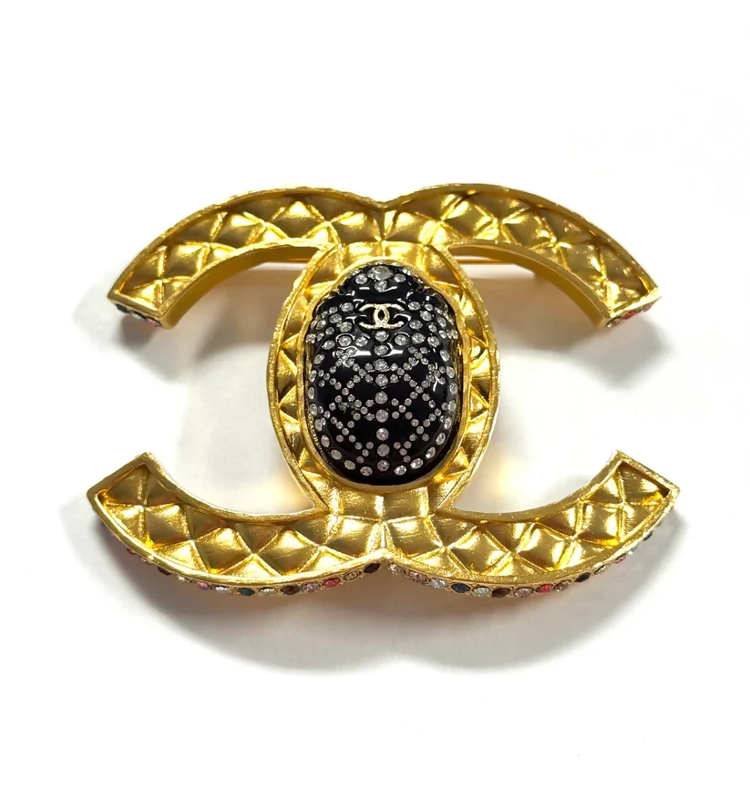 Chanel 19A Egypt Multicolor XL Beetle Brooch