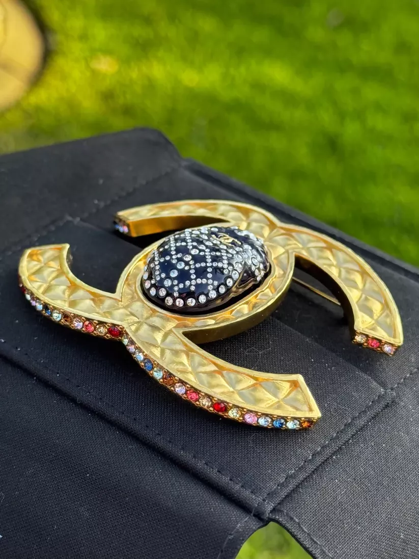 Chanel 19A Egypt Multicolor XL Beetle Brooch - Image 4