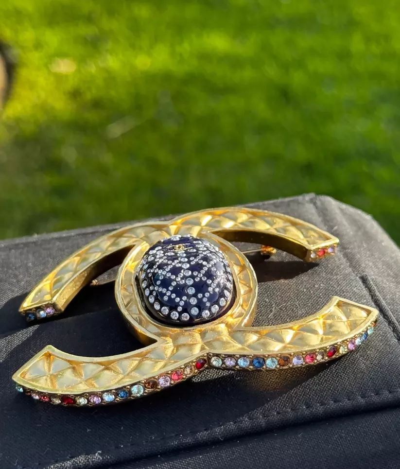 Chanel 19A Egypt Multicolor XL Beetle Brooch - Image 5