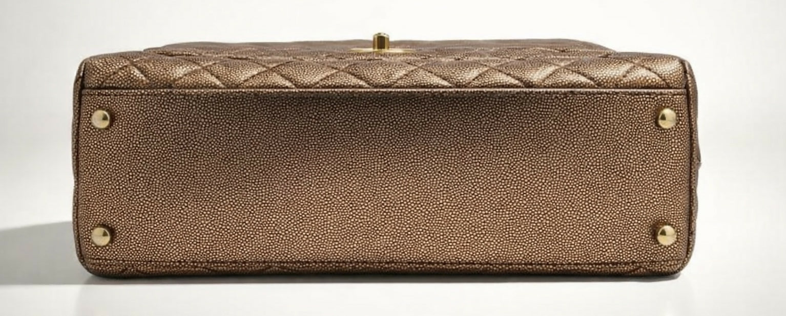 Chanel 19A Medium Coco Handle Metallic Copper Caviar Timeless Bag - Image 5