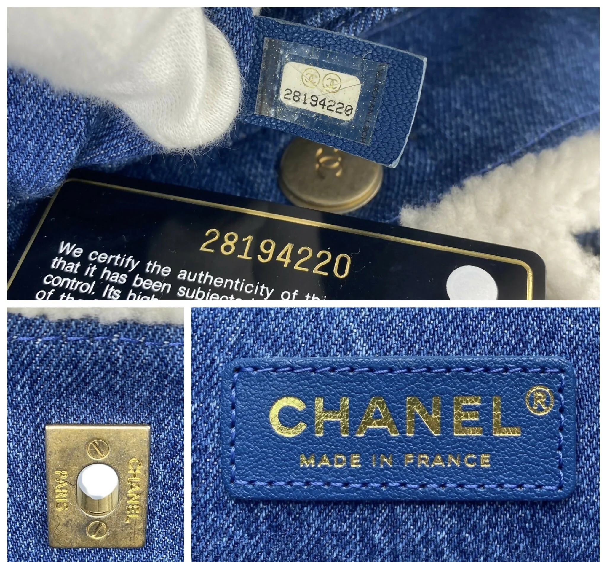 Chanel 19A New York Egypt Denim Shearling Hieroglyph Coco Shopping Tote - Image 10