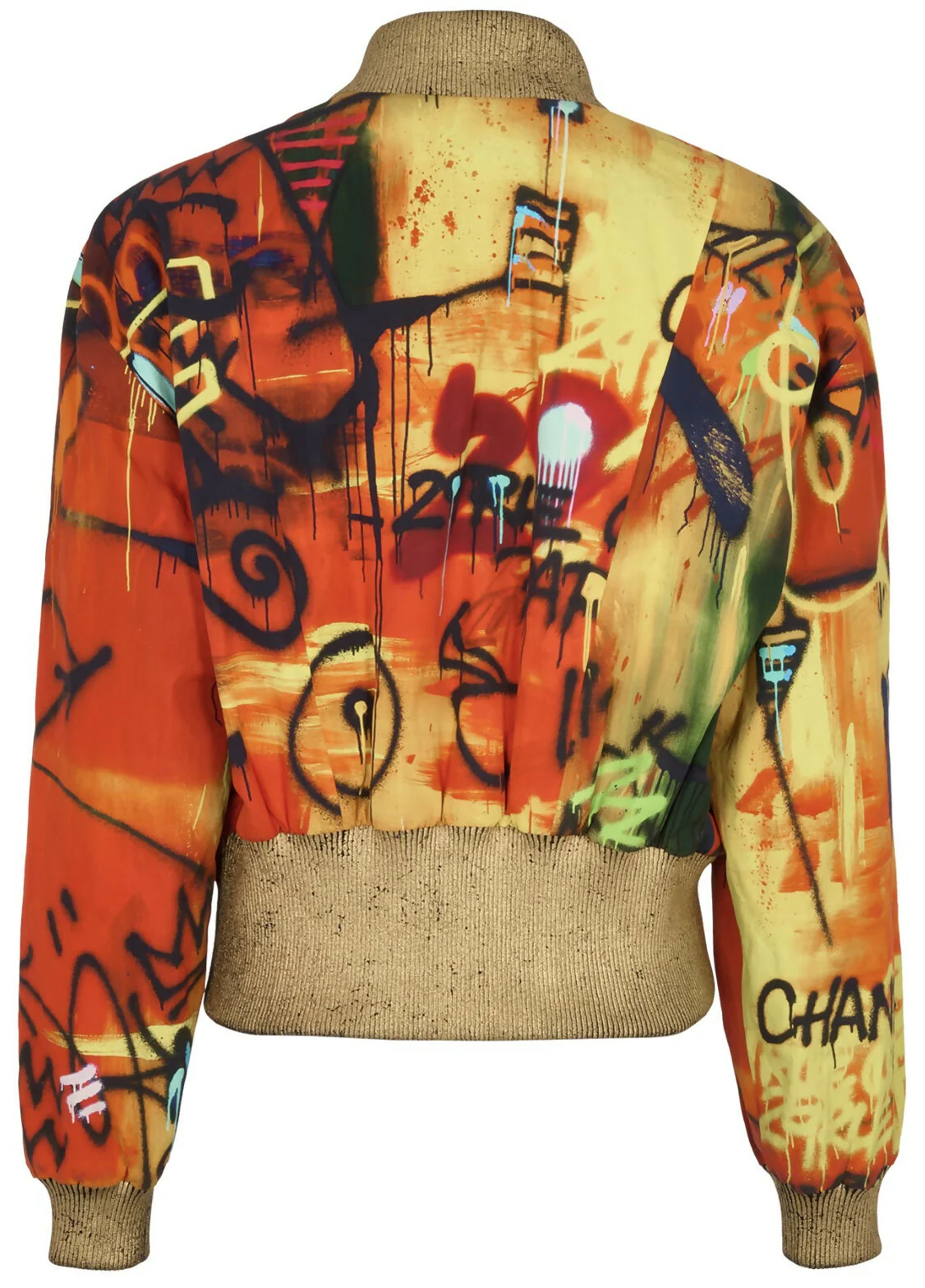 CHANEL 19A PARIS NEW YORK EGYPT SACRED SYMBOLS GRAFFITI BOMBER JACKET FR 34 - Image 2