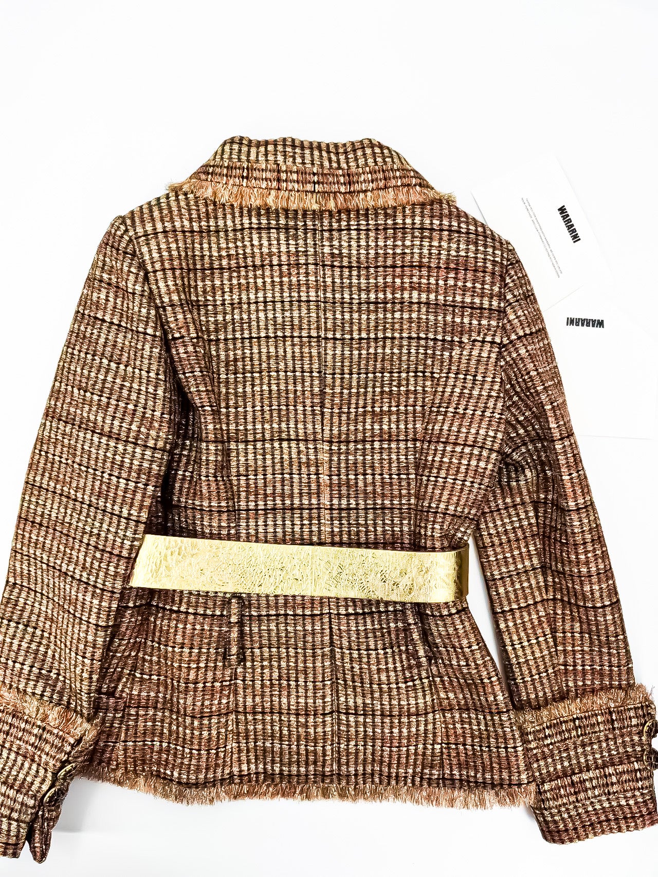 Chanel 19A Gold/Red/Black Tweed Jacket with Golden Beetle Belt - Image 17