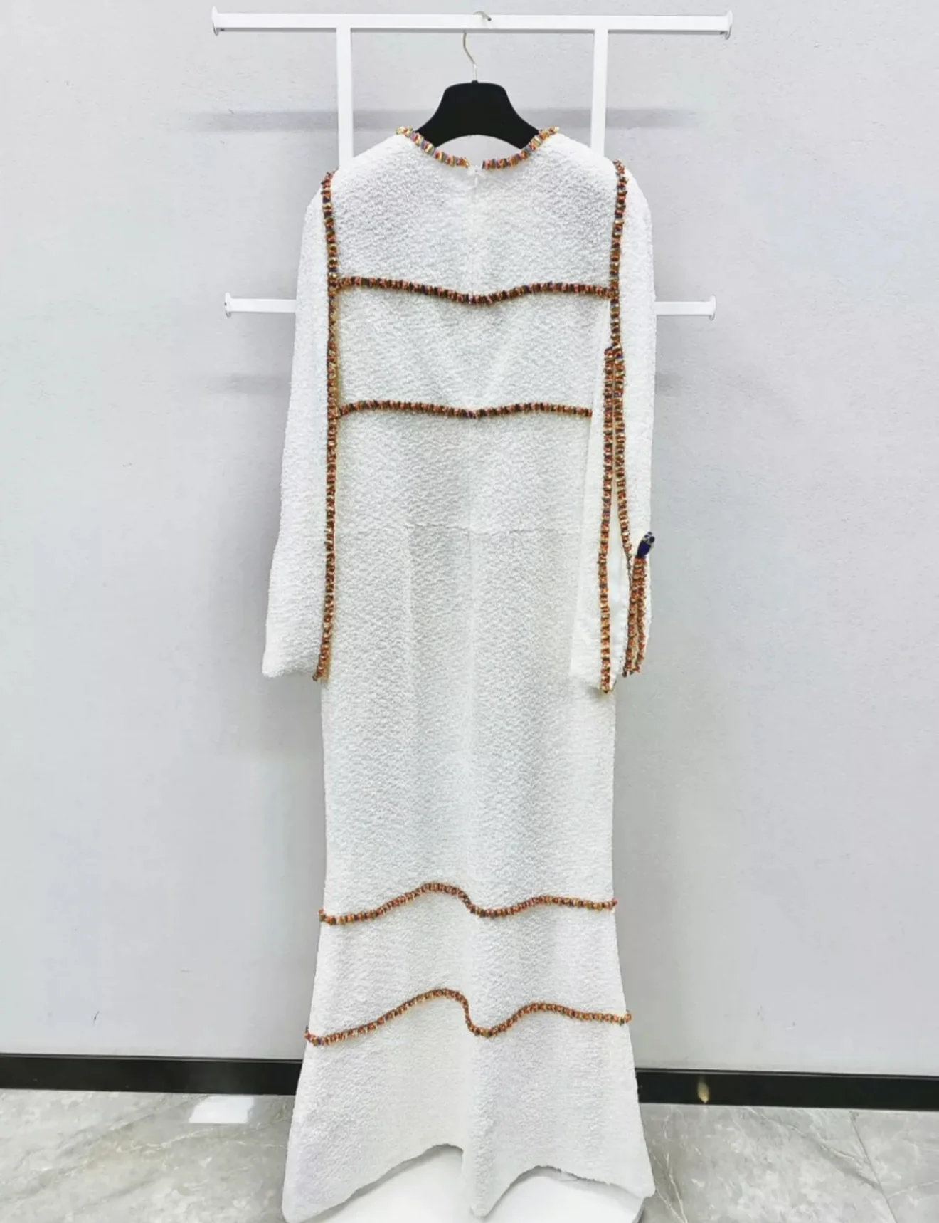 Chanel 19A White & Gold Embroidered Dress - Image 2
