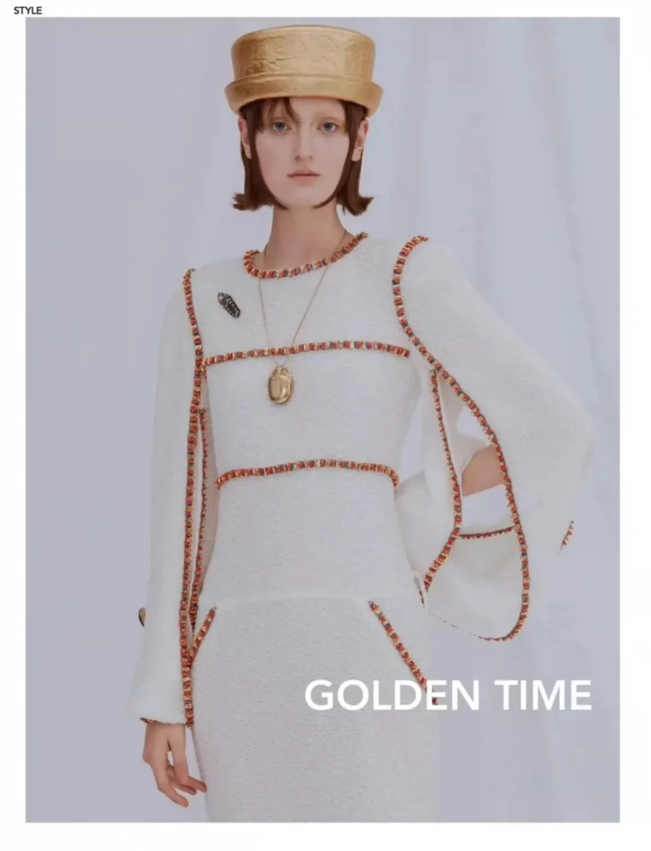 Chanel 19A White & Gold Embroidered Dress - Image 6