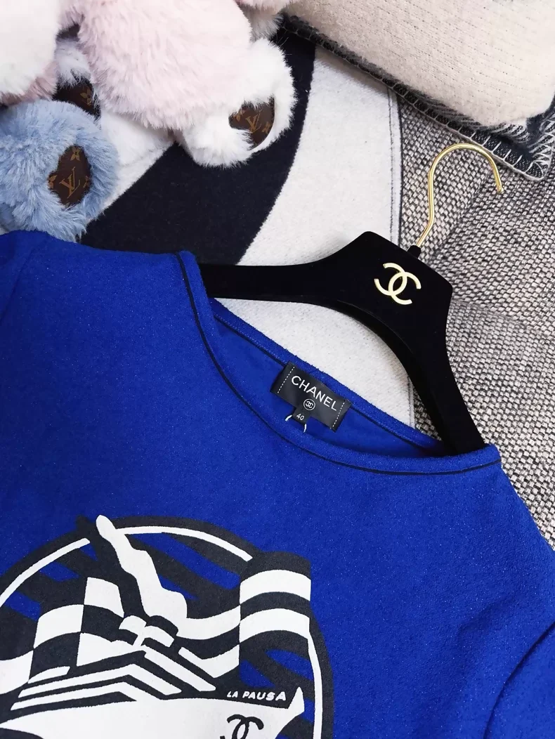 Chanel 19c Blue Nautical Cruise Print T-Shirt - Image 5