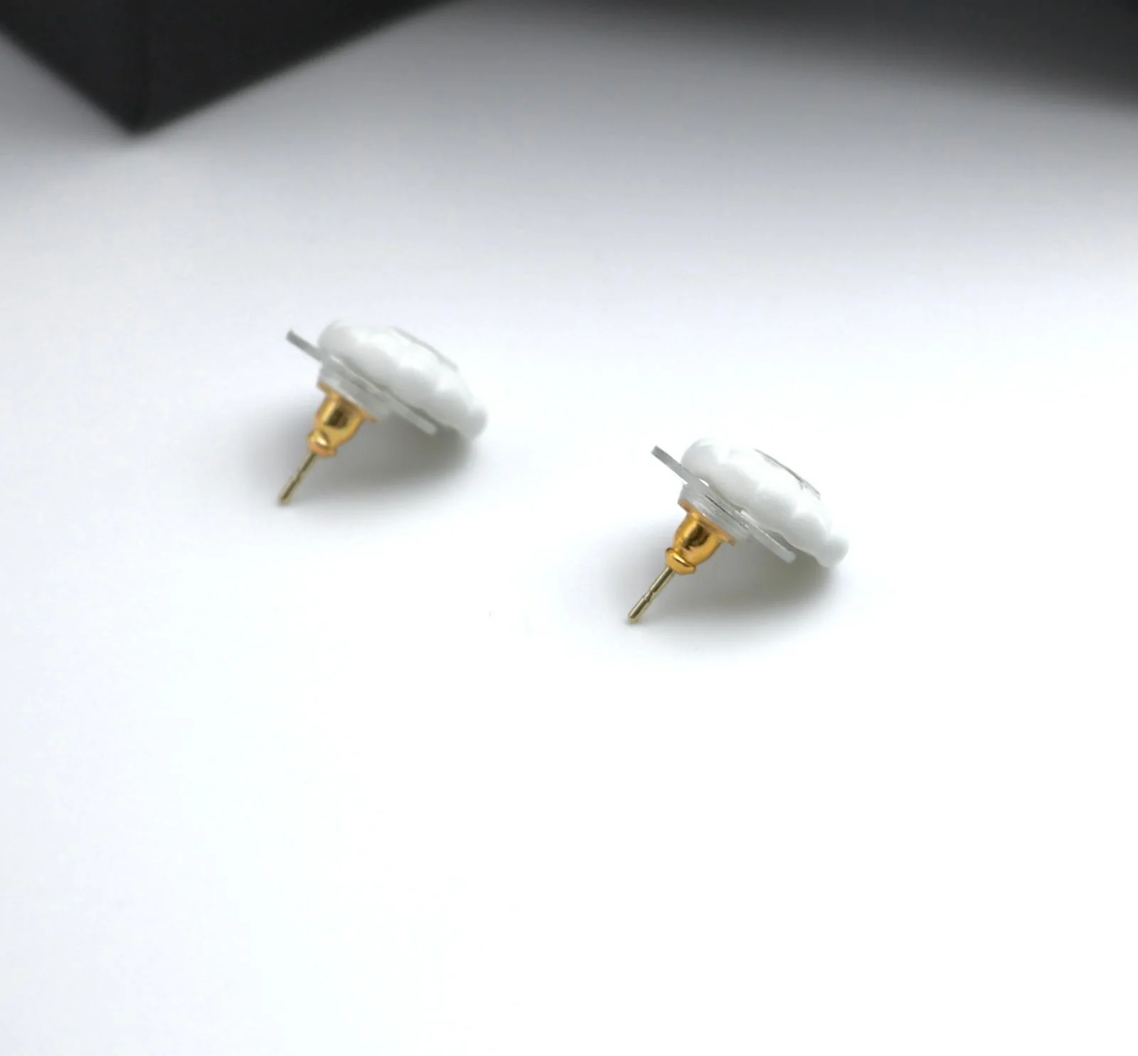 Chanel 19C Resin White Round Earrings - Image 5