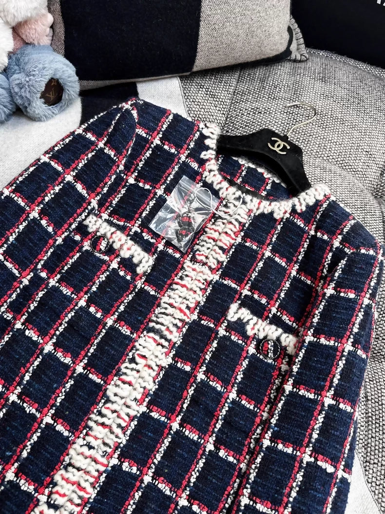 Chanel 19K Red and Blue Tweed Jacket - Image 2