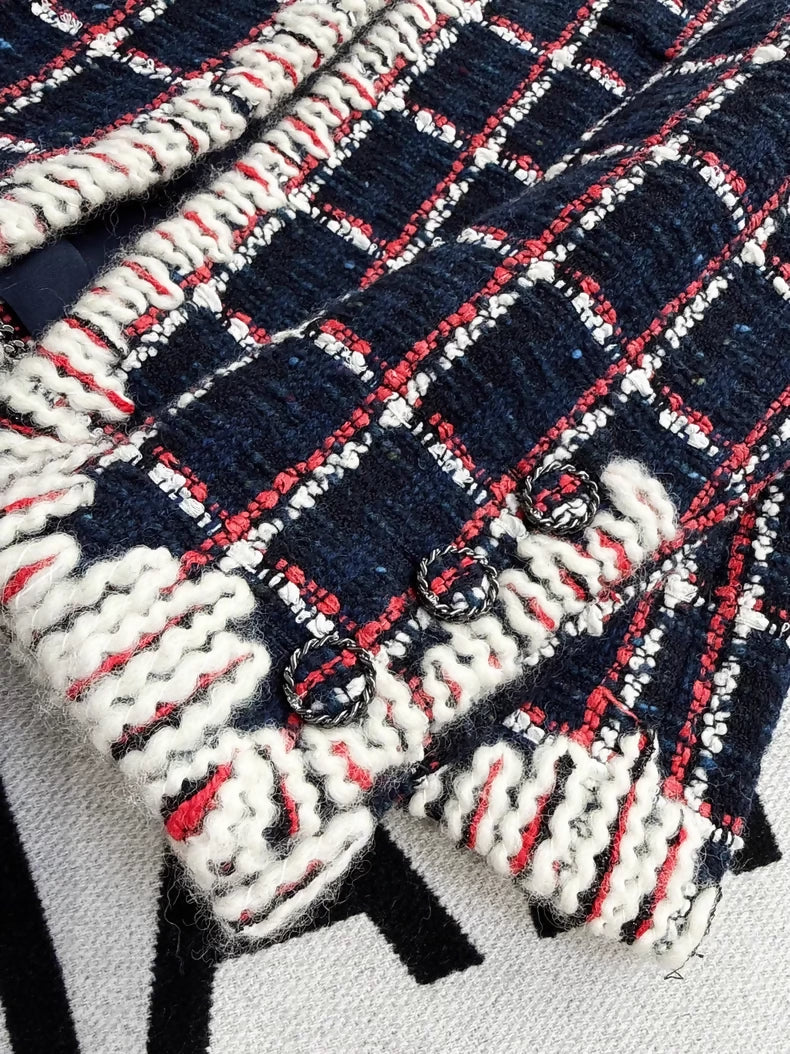 Chanel 19K Red and Blue Tweed Jacket - Image 3