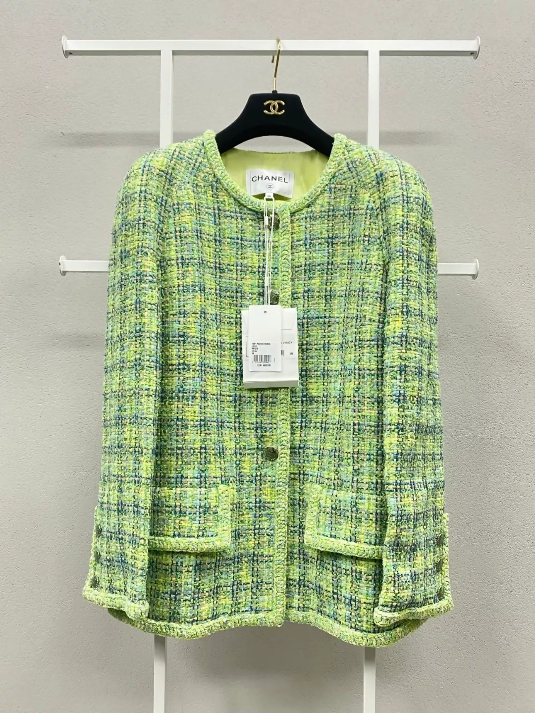 Chanel 19P Green tweed jacket