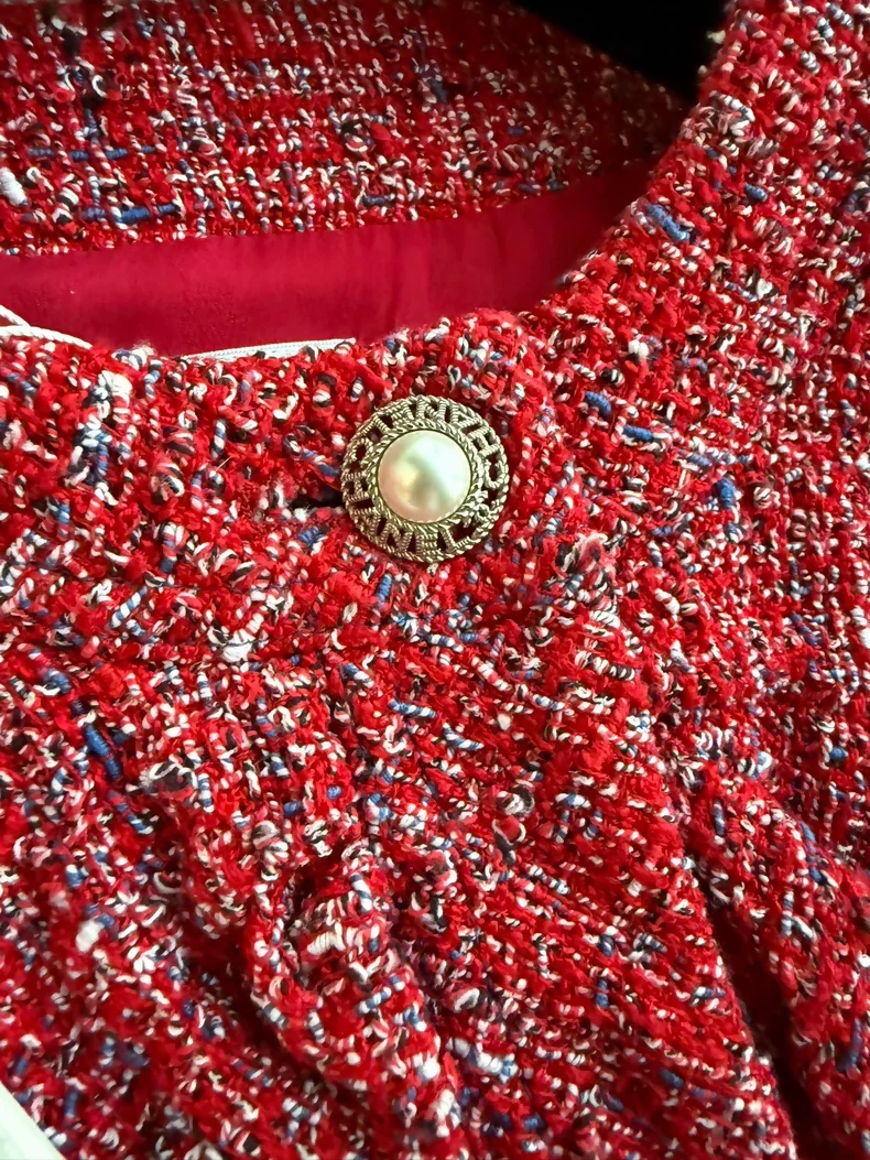 Chanel 19p red ruffled tweed jacket - Image 2