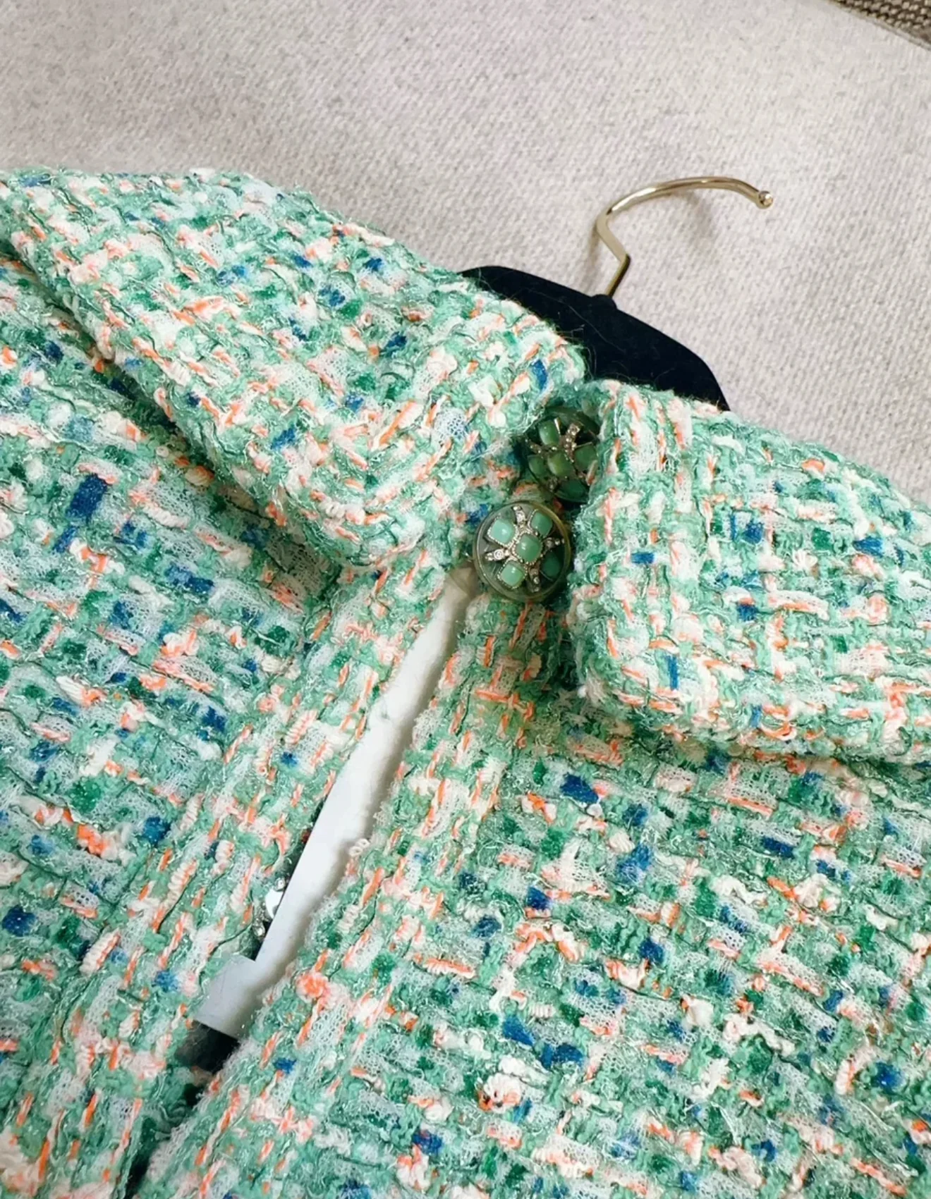 Chanel 19S Green Tweed Dress - Image 4