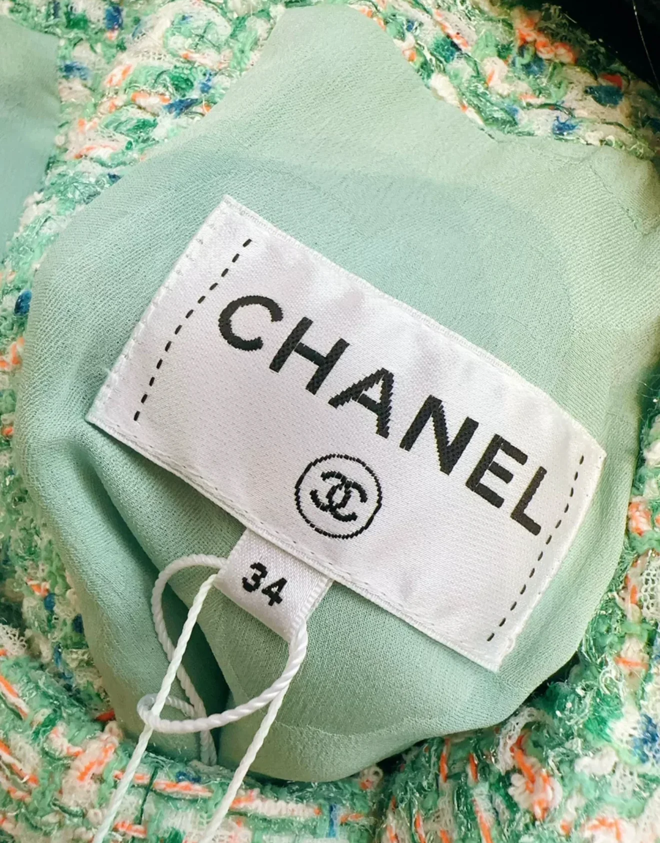 Chanel 19S Green Tweed Dress - Image 5