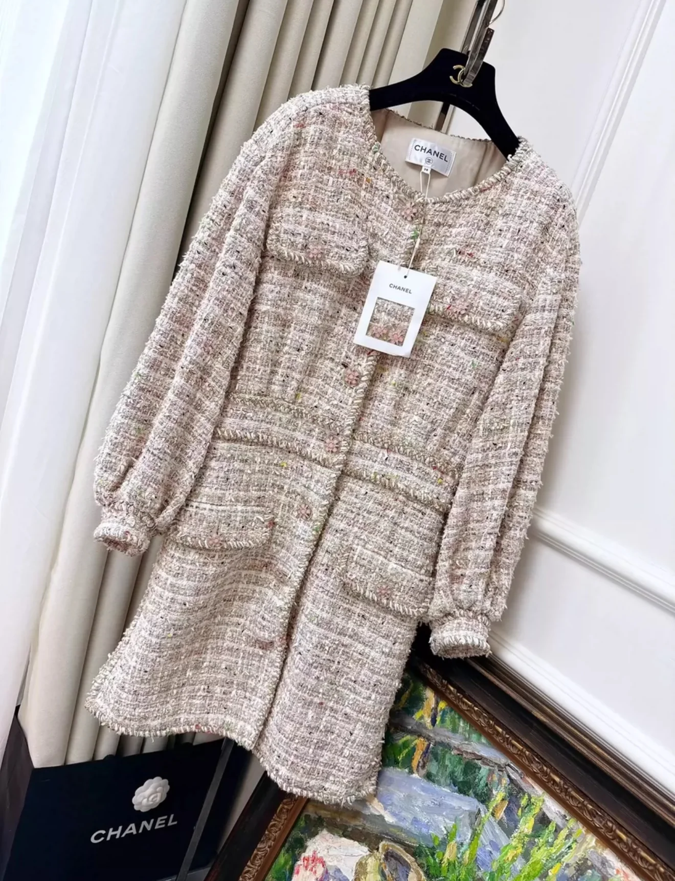 Chanel 19S Multicolor Tweed Dress very rare