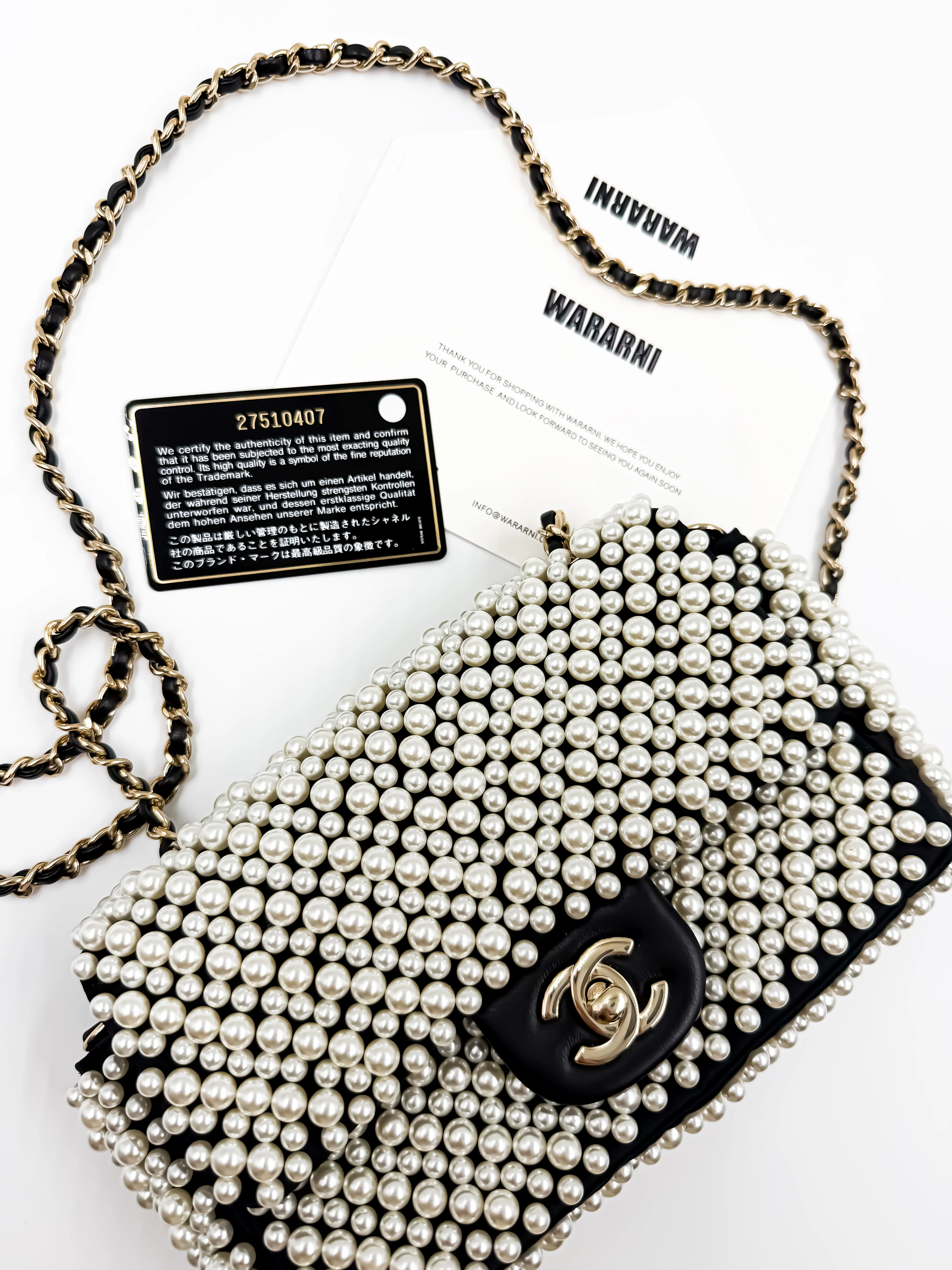 Chanel 19S Pearl-Embellished Mini Rectangular Flap Bag - Image 6