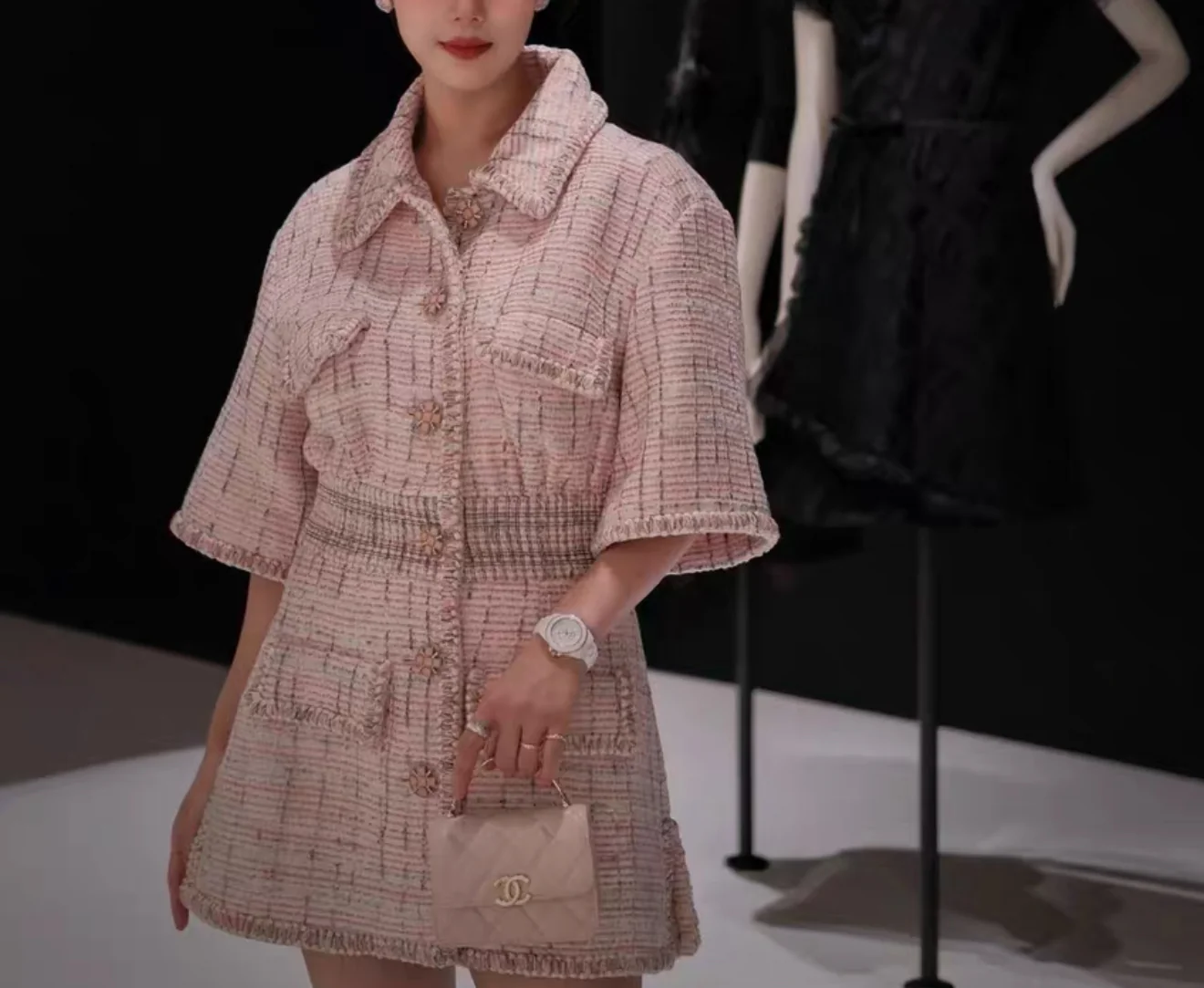 Chanel 19S pink tweed dress - Image 8