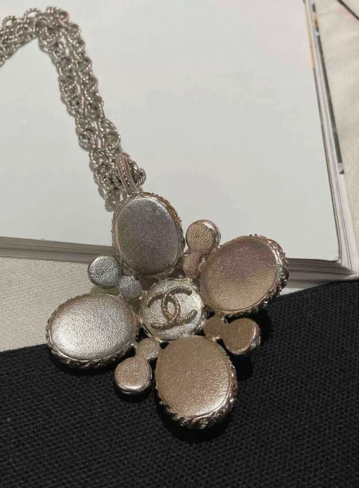 Chanel 2013 Blue/Silver Cross pendant necklace - Image 7