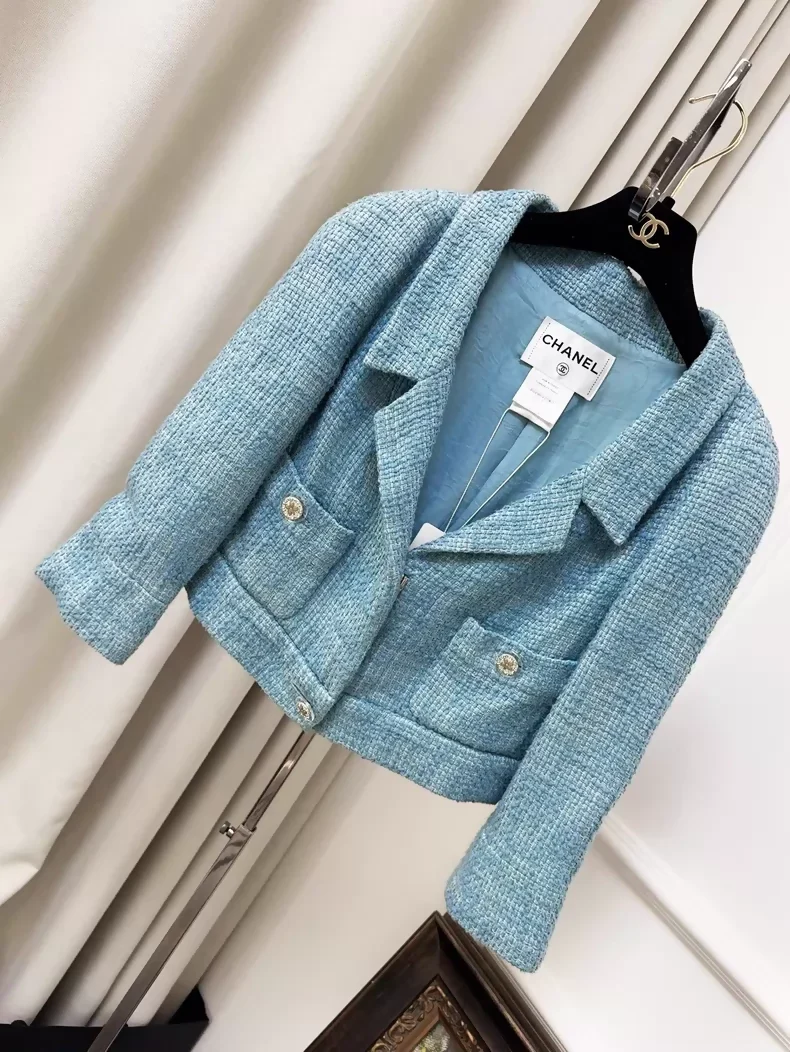 Chanel 2013 blue tweed jacket